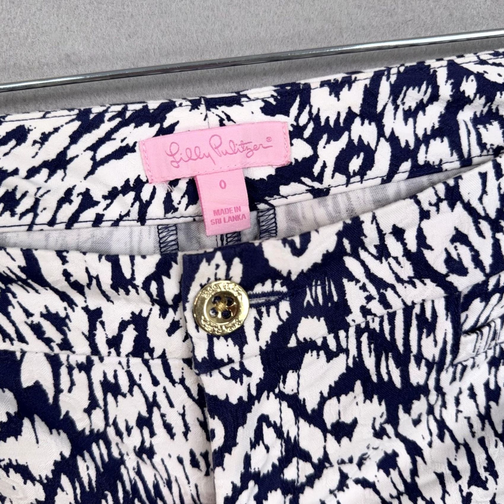Lilly Pulitzer Lilly Pulitzer Pants Womens 0 Blue Peacock Print Ankle Skinny Stretch Size 25" / US 0 / IT 36 - 4 Thumbnail