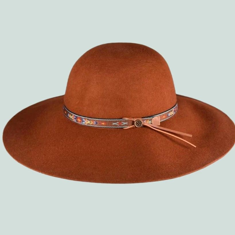 Vintage Fallen Broken Street Hat Wool Wide Brim Floppy Boho Hippie Western Sz M/L Wool Brown Women Hat Size ONE SIZE - 1 Thumbnail