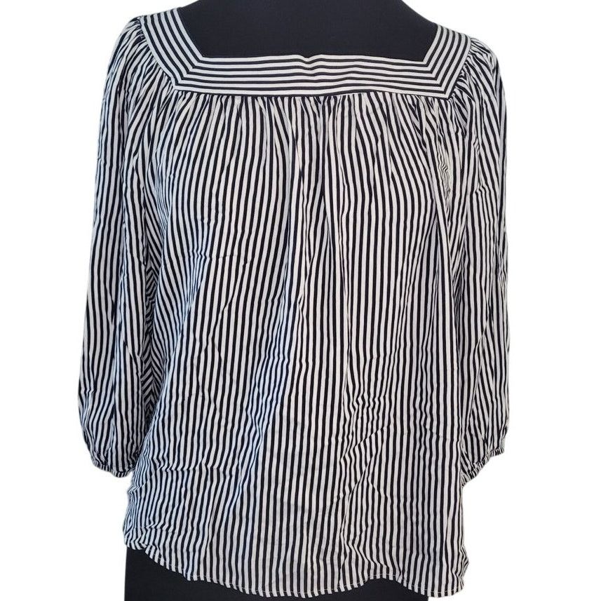 Vintage Andree By Unit Peasant Blouse L NWT Boho Square Neck Size L / US 10 / IT 46 - 2 Thumbnail