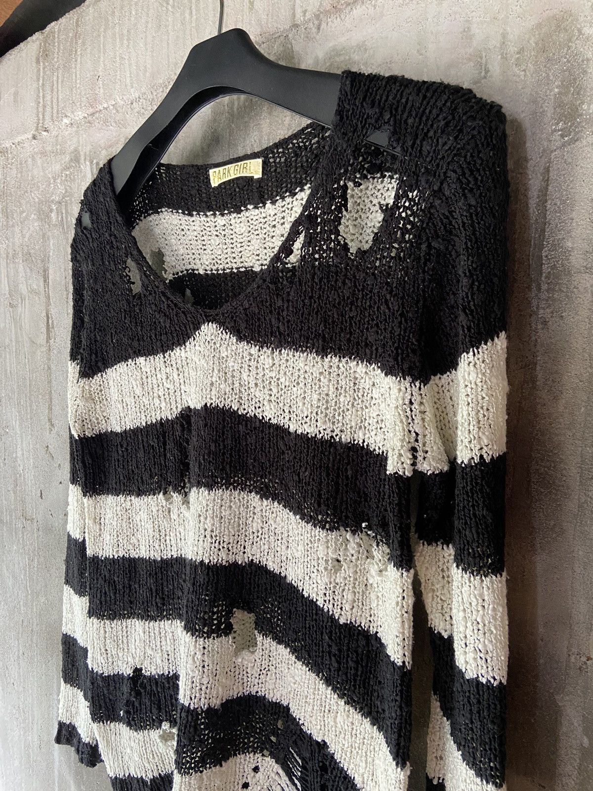Isamu Katayama Backlash JAPANESE PUNK STRIPED DISTRESSED KNIT Size US S / EU 44-46 / 1 - 4 Thumbnail