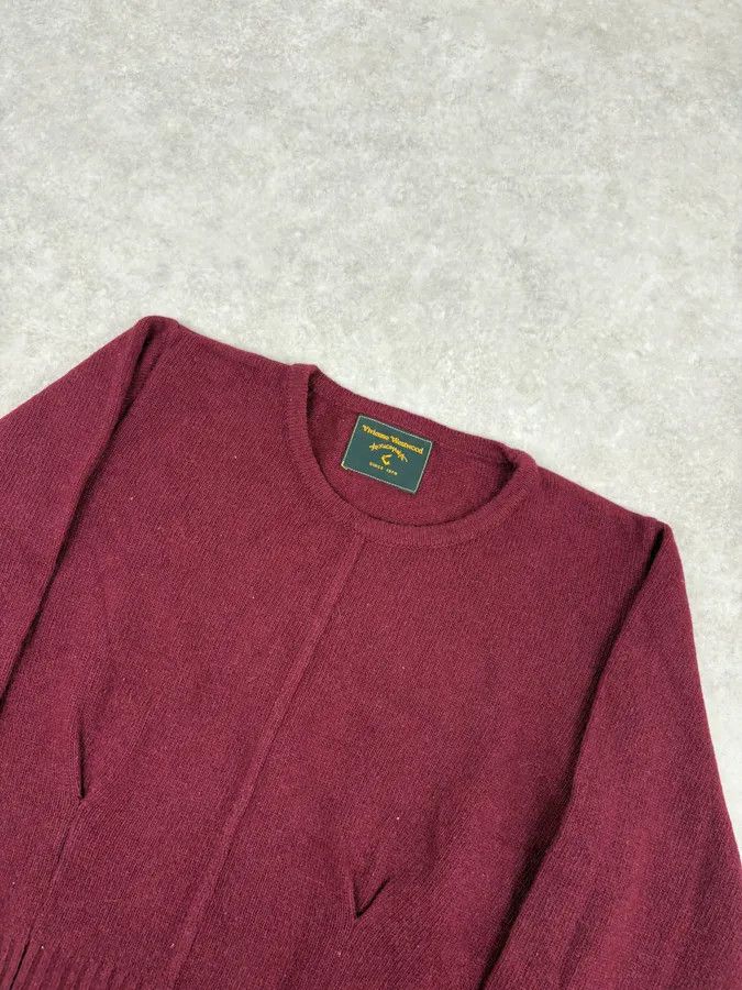 Vivienne Westwood Vivienne Westwood Bordeaux Wool Cropped Sweater Size S / US 4 / IT 40 - 4 Thumbnail