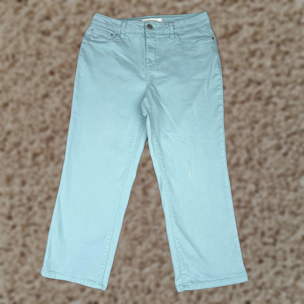 Croft & Barrow Croft & Barrow Jeans Capri Womens 8 Aqua Blue 5-Pocket Stretch Cropped Denim Size 30" / US 8 / IT 44 - 1 Thumbnail