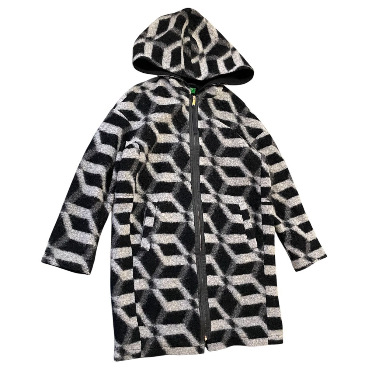United Colors Of Benetton United Colors of Benetton Hooded Overcoat Size US M / EU 48-50 / 2 - 2 Thumbnail