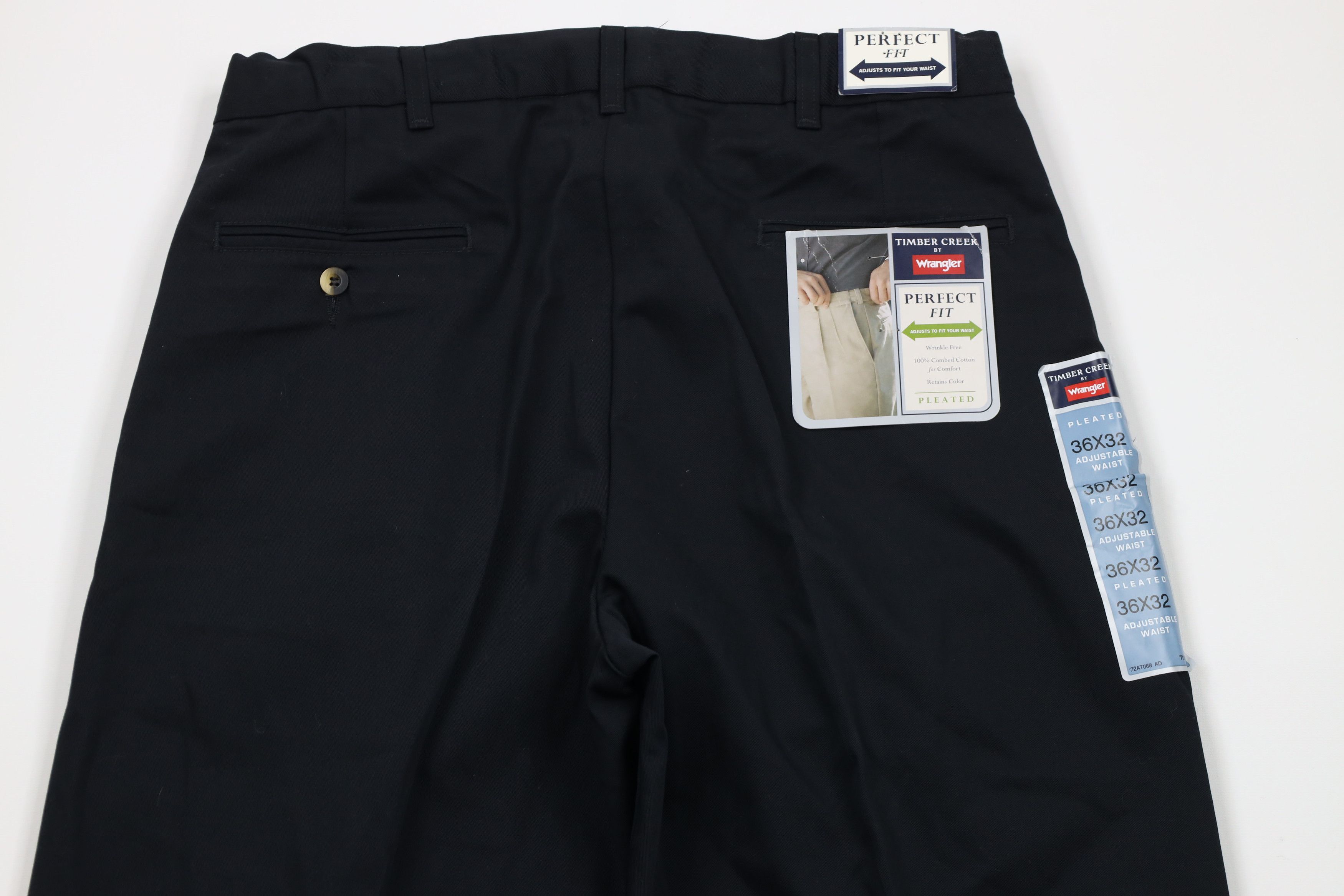 Vintage × Wrangler Deadstock Vintage Y2K Wrangler Wide Leg Chino Pants Black Size US 36 / EU 52 - 9 Thumbnail