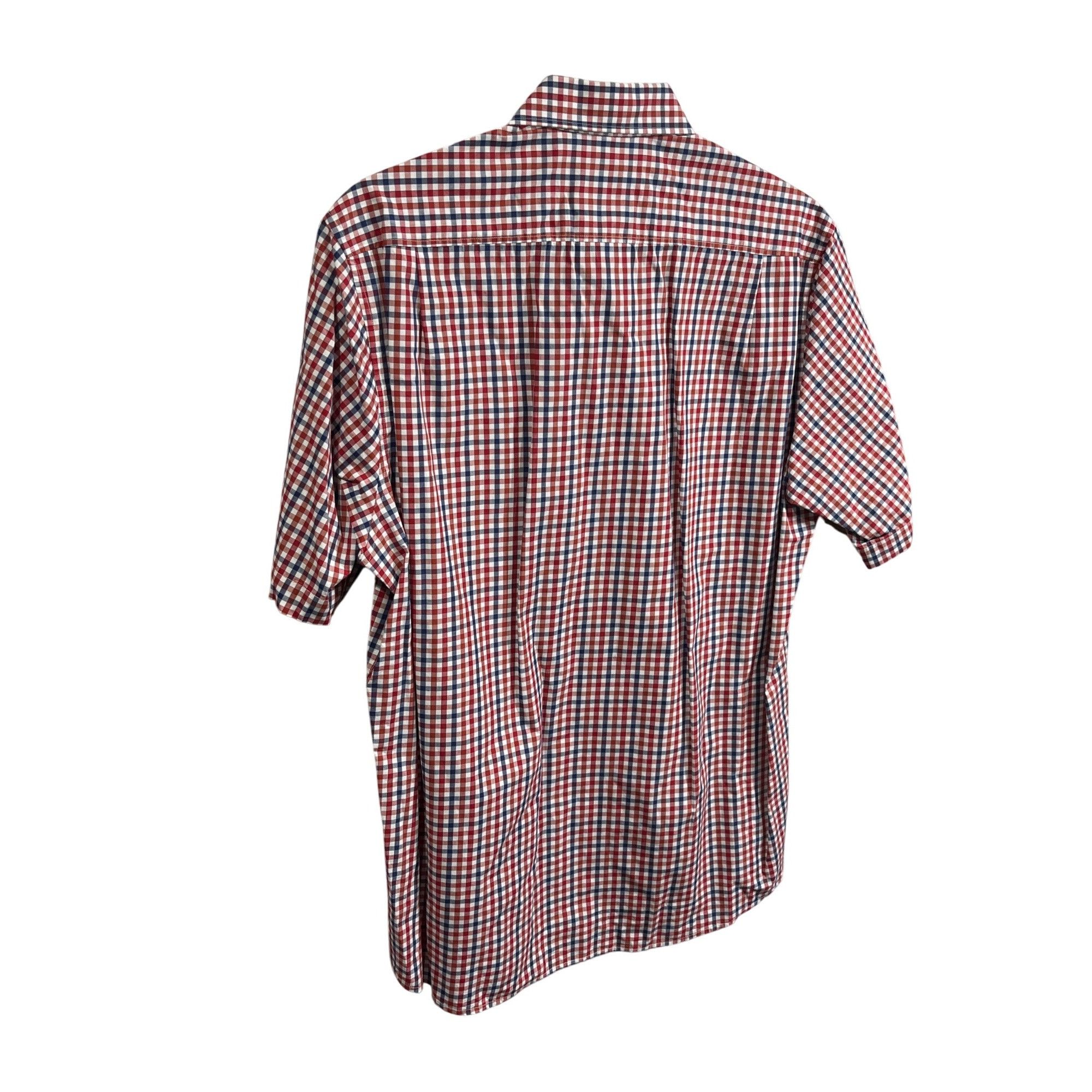 Haupt Haupt Mens Red/Blue/White Gingham Short Sleeve Button-Up Shi Size US L / EU 52-54 / 3 - 2 Thumbnail