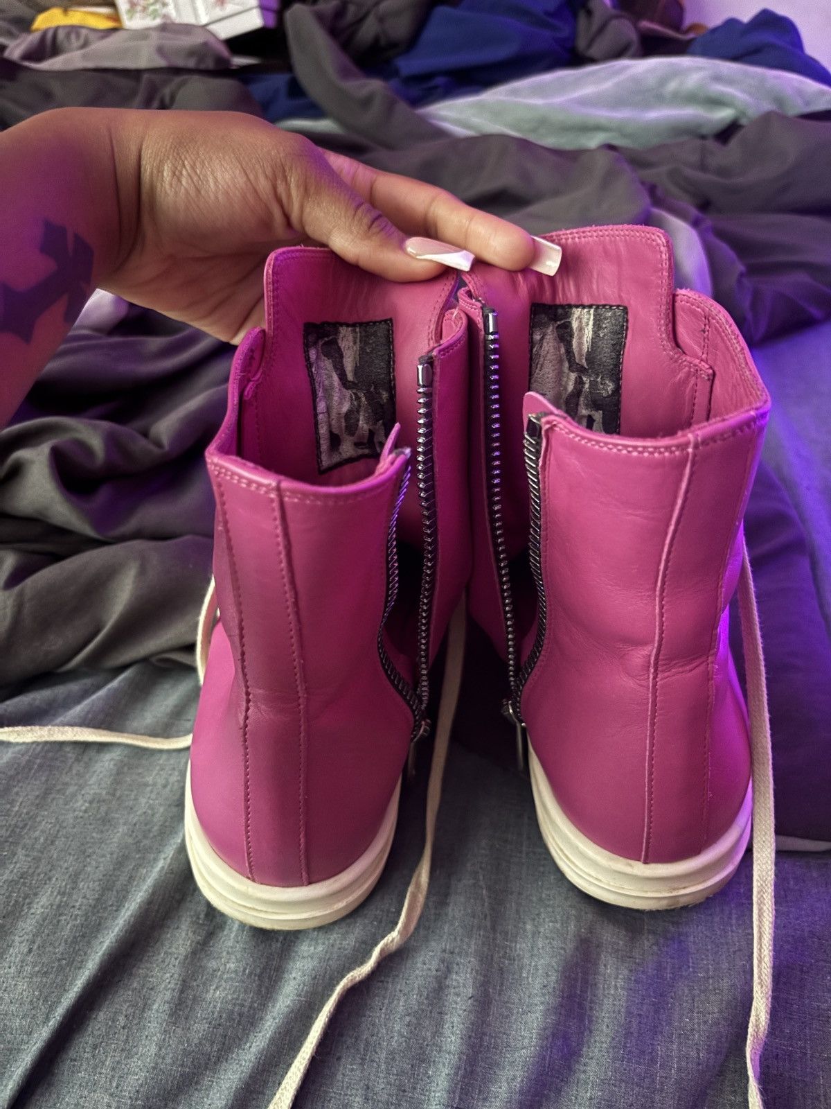 Rick Owens Hi top Leather Rick Owens Pink Size US 6 / EU 39 - 13 Thumbnail