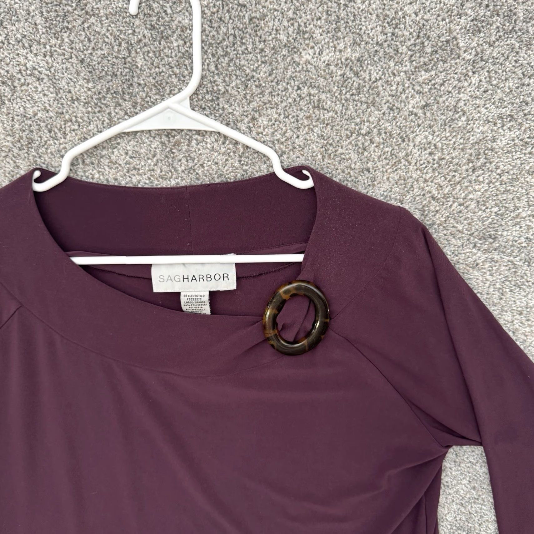 Vintage Sag Harbor Blouse L Purple Womens Blouse Office Business Casual Retro Y2K Elegant Classic Party/Cocktail Workwear Size L / US 10 / IT 46 - 2 Thumbnail
