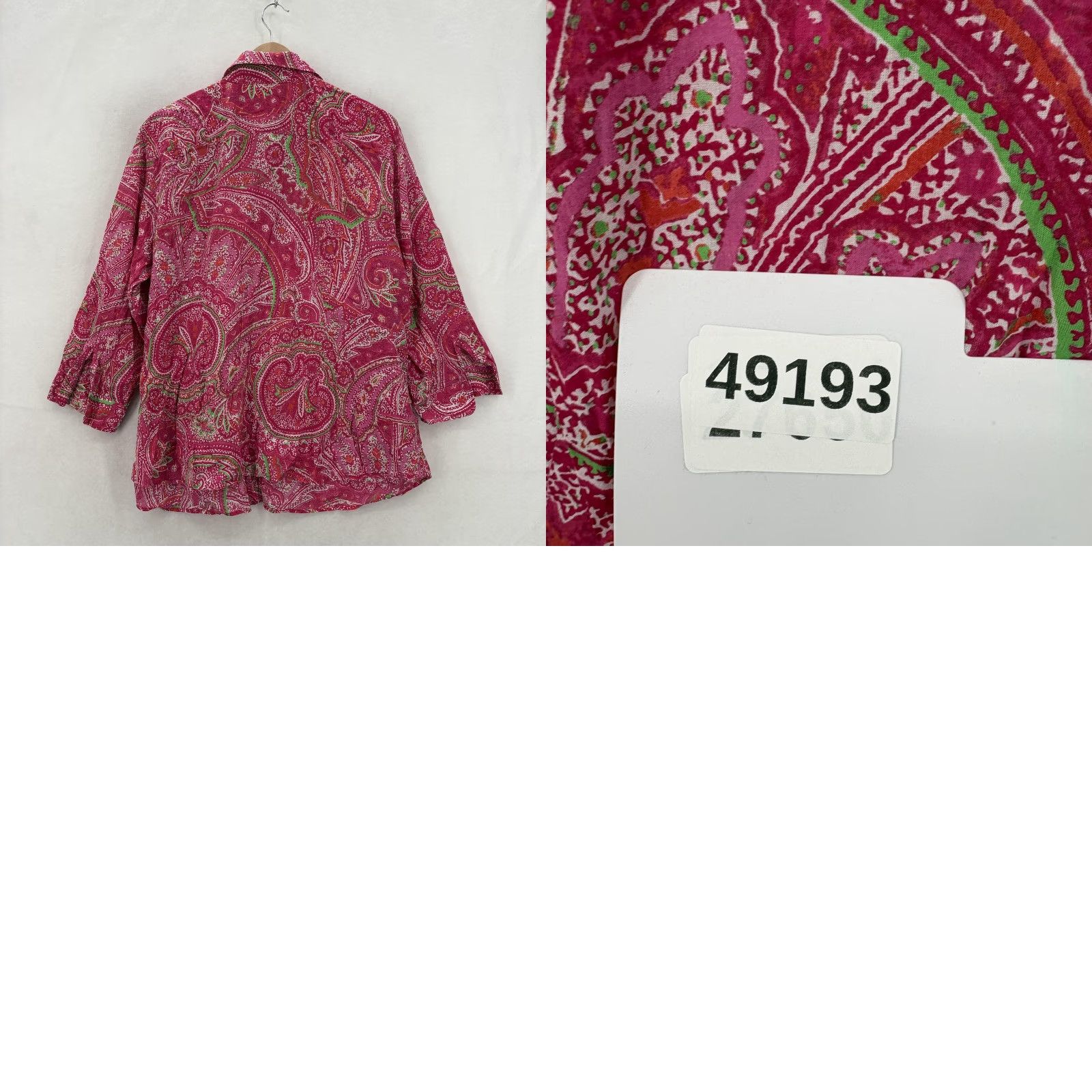 Ralph Lauren Lauren Ralph Lauren Button-Up Shirt Womens 2X Pink Paisley Tunic Top 3/4 Sleeve Size XXL / US 16-18 / IT 52-54 - 9 Thumbnail