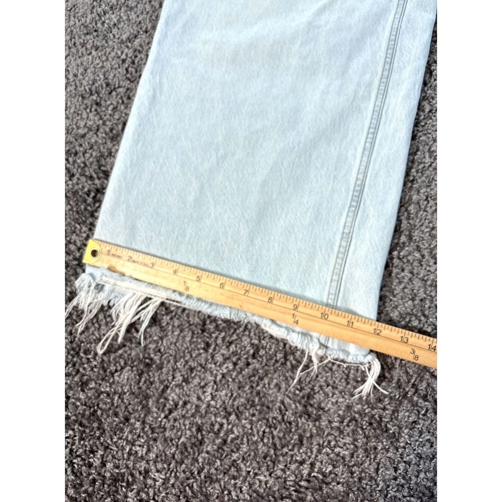 Abercrombie & Fitch Abercrombie & Fitch Jeans Women 38x28 Light Wash Frayed Wide-Leg Denim Slim Relaxed Rise Low 28 in Blue Womens Size 26" / US 2 / IT 38 - 3 Thumbnail