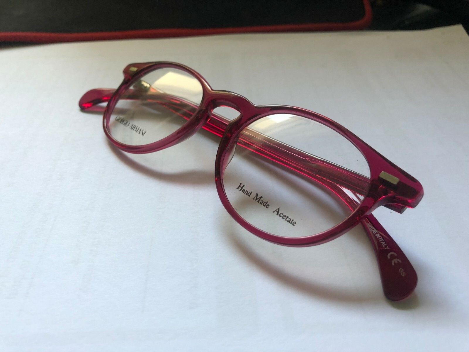 Giorgio Armani Giorgio Armani raspberry pink round demo eyeglass frame Size ONE SIZE - 2 Thumbnail