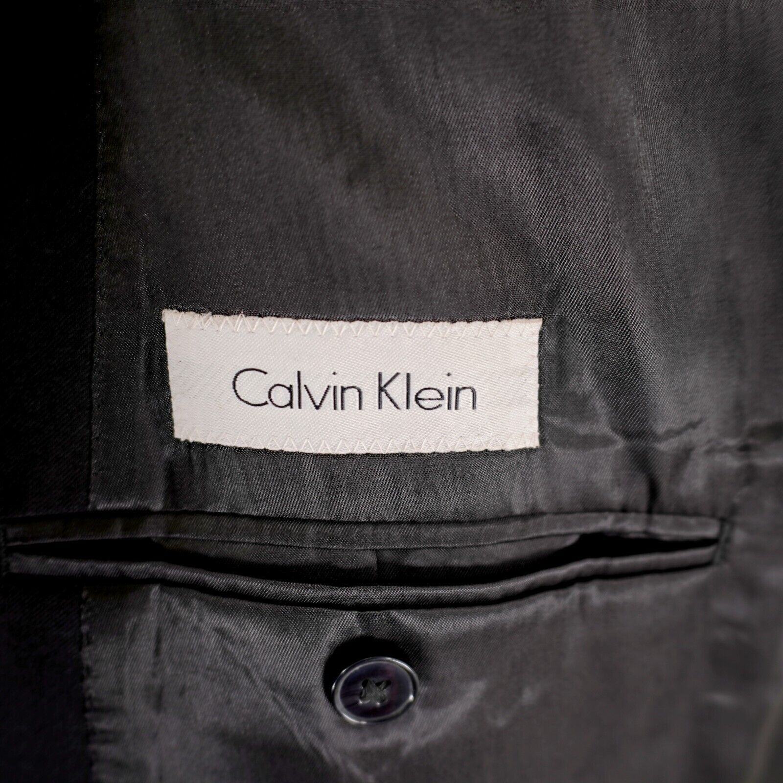 Calvin Klein Calvin Klein Black Wool 2 Button Blazer 42S Size 42S - 10 Thumbnail