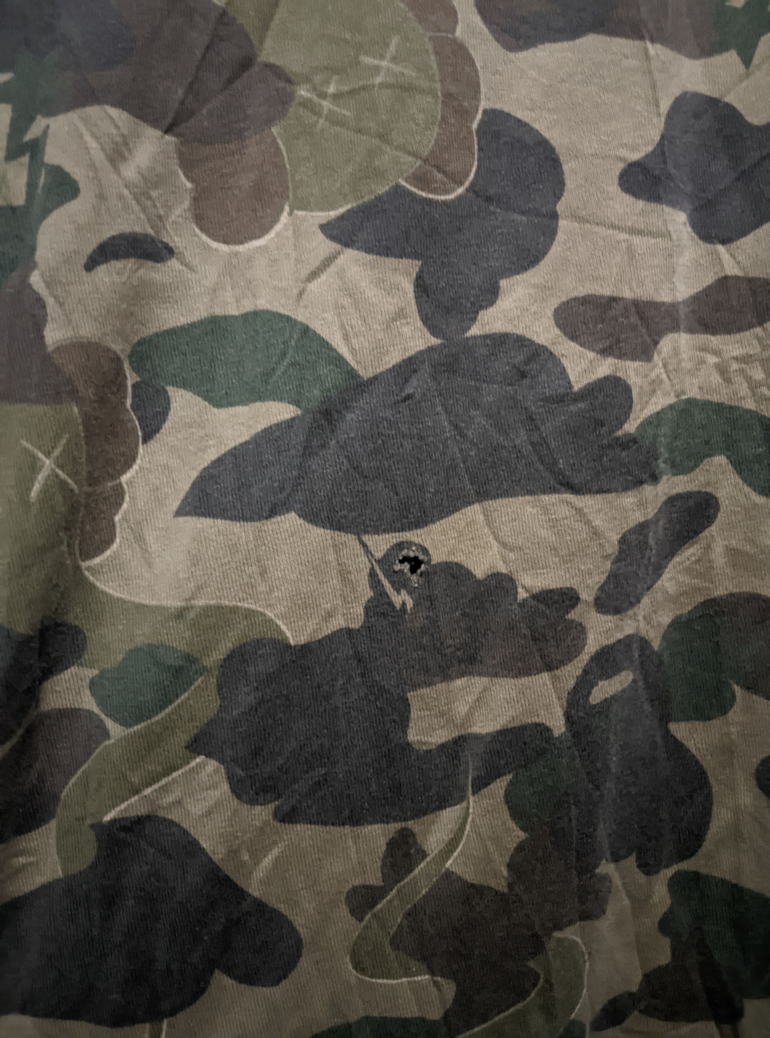 Vintage Vintage 2005 bape x kaws first collab camo t shirt Size US XL / EU 56 / 4 - 14 Thumbnail