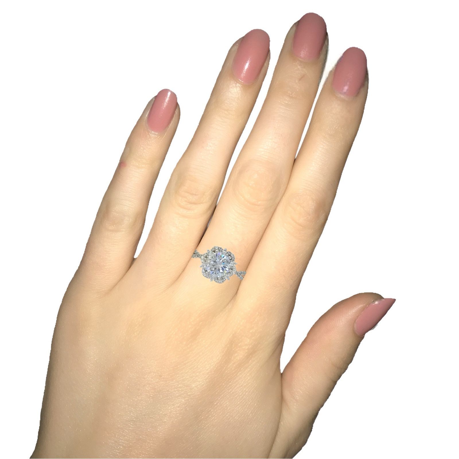 The Unbranded Brand 1 CT Moissanite Flower Ring w/ Half Infinity Adjustable Band Size ONE SIZE - 3 Thumbnail