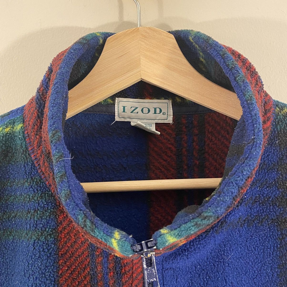 Izod × Vintage Vintage Izod Full zip Fleece Vest Plaid Large Size US L / EU 52-54 / 3 - 3 Thumbnail