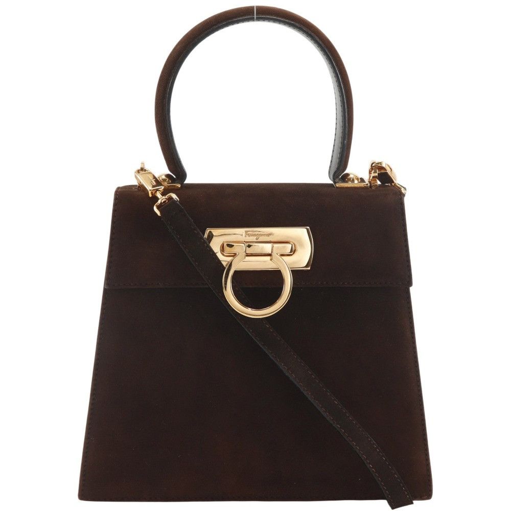 Salvatore Ferragamo Salvatore Ferragamo Salvatore Ferragamo Gancini Suede 2way Bag Textile Handbag DUTY FREE for USA Size ONE SIZE - 1 Thumbnail