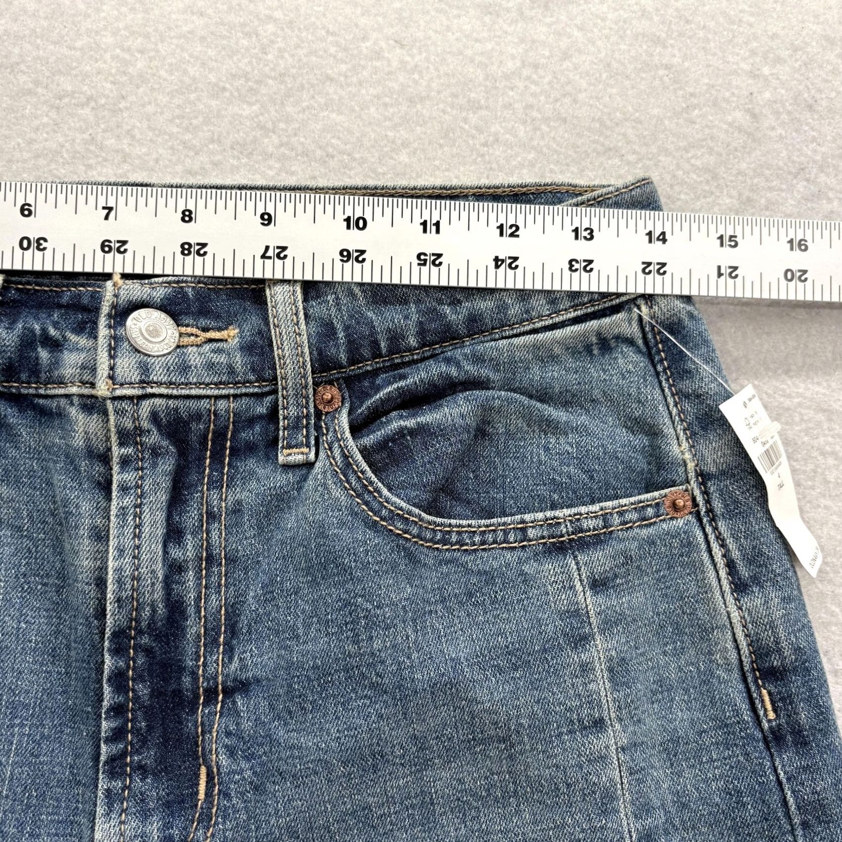 Old Navy Old Navy Womens 4 Tall Blue Relaxed Stretch Barrel Leg Jeans High Rise Denim NWT Size 27" / US 4 / IT 40 - 6 Thumbnail