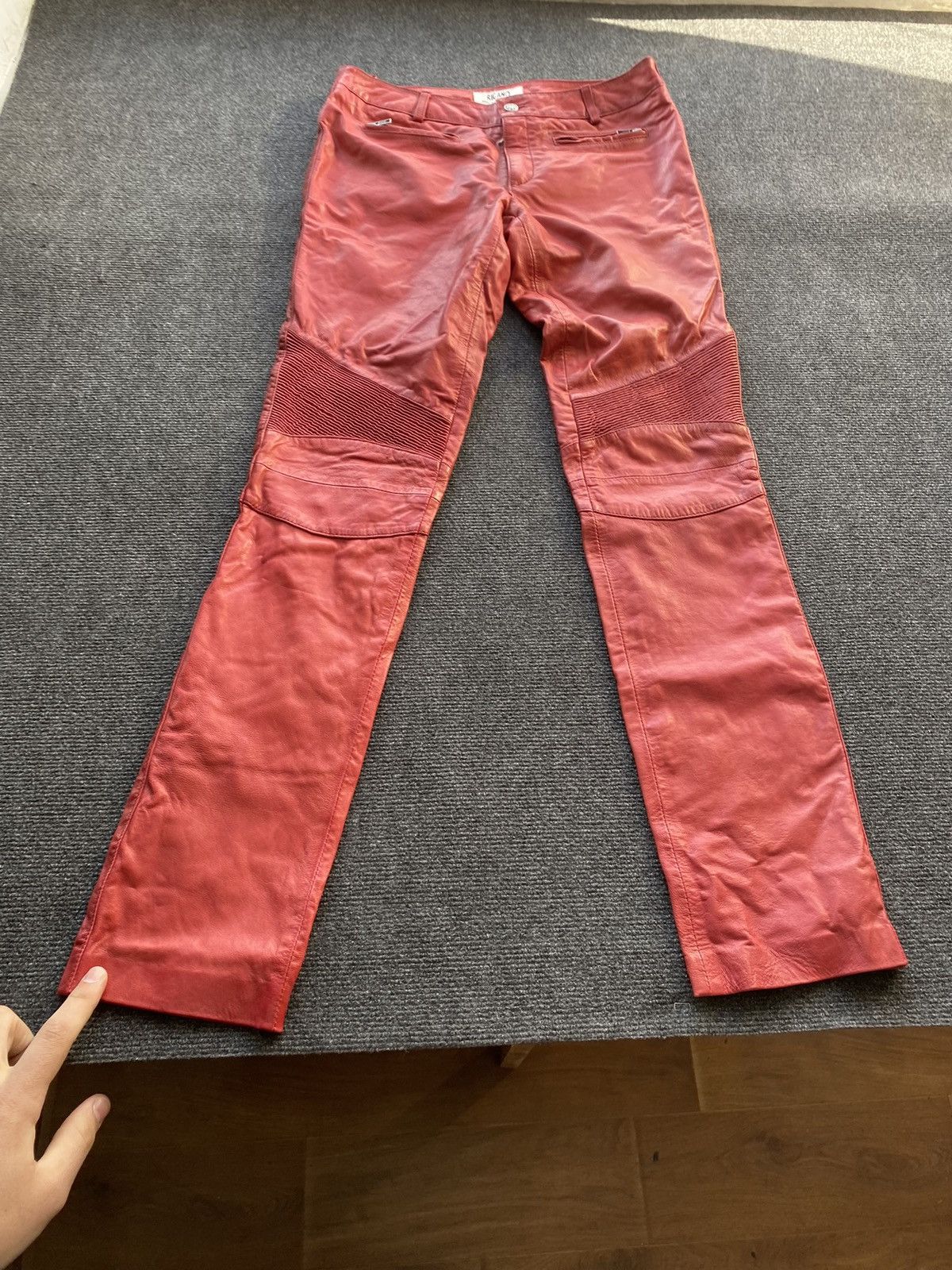 Japanese Brand 🔥Ricano Opium Punk Moto Racing Leather Pants 32 Goth emo Size 32" / US 10 / IT 46 - 2 Thumbnail