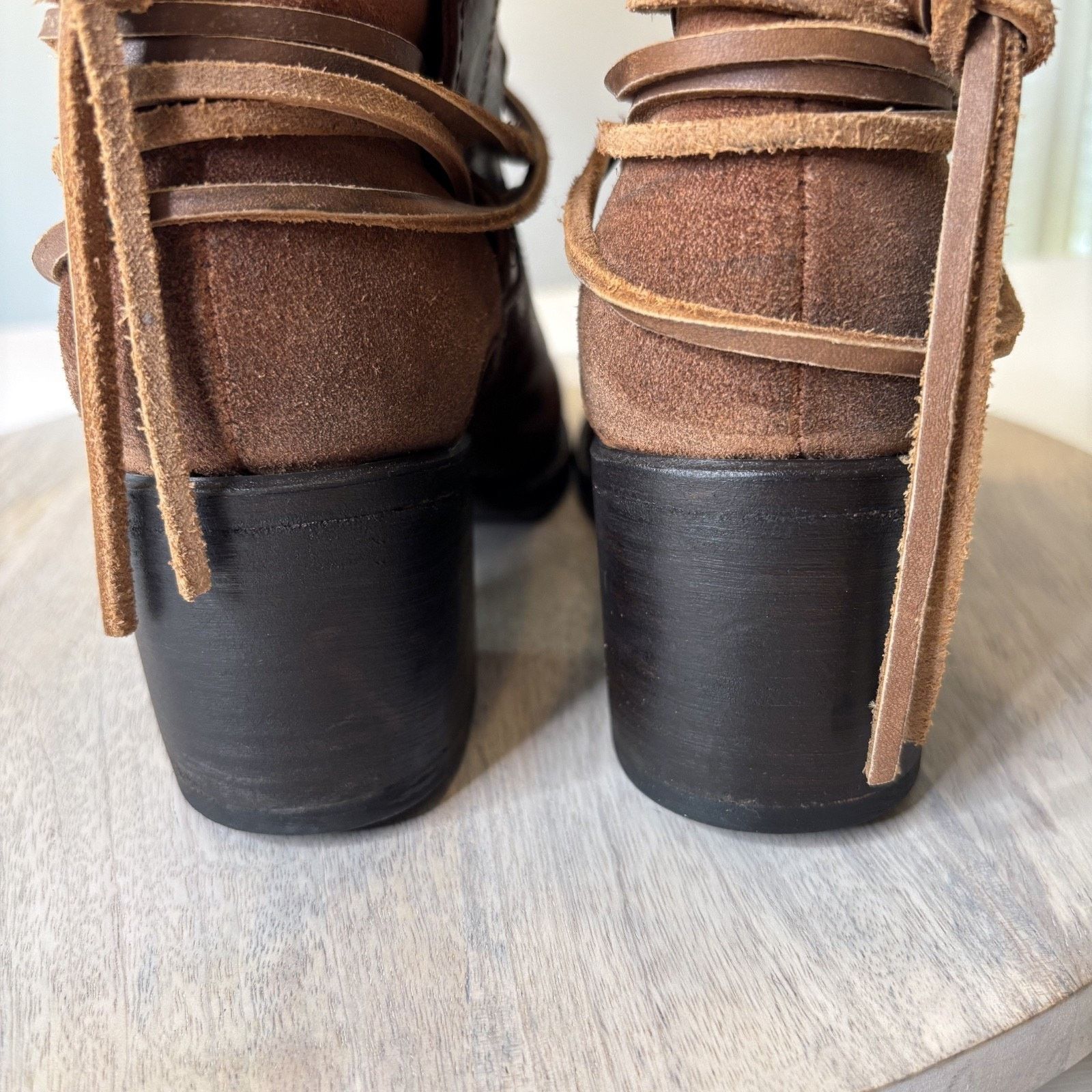 Freeman Freebird Casey Brown Ankle Boots Women’s Size 9 Distressed Size US 9 / IT 39 - 6 Thumbnail