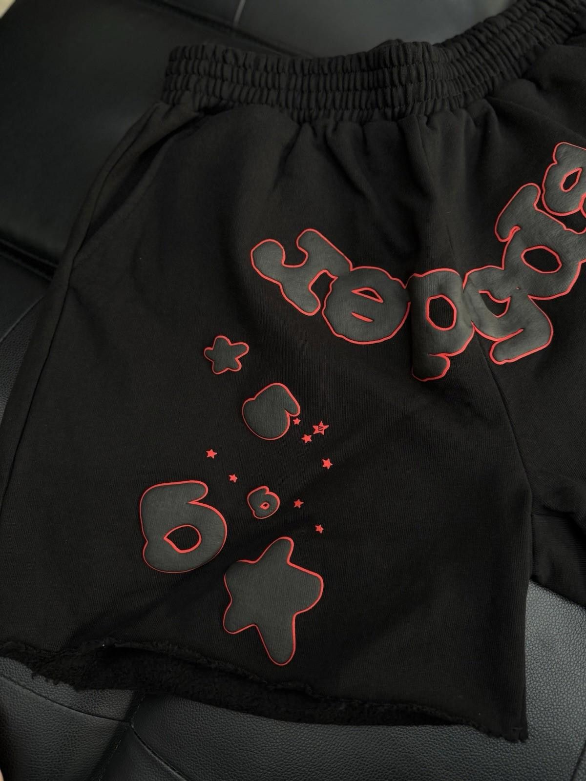 Sp5der Sp5der OG Web V2 Phantom Sweatshort “Black Red” (NEW) (L) Size US 34 / EU 50 - 2 Thumbnail