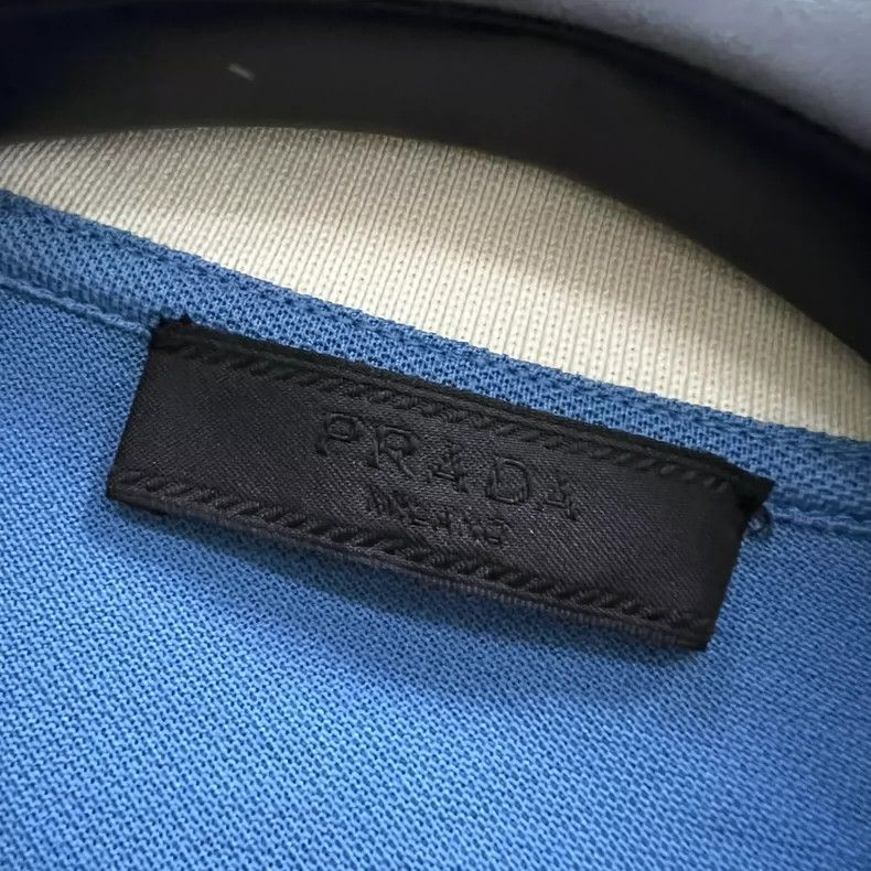 Prada Prada Blue and white patch triangle standard polo shirt 250 Size US M / EU 48-50 / 2 - 4 Thumbnail