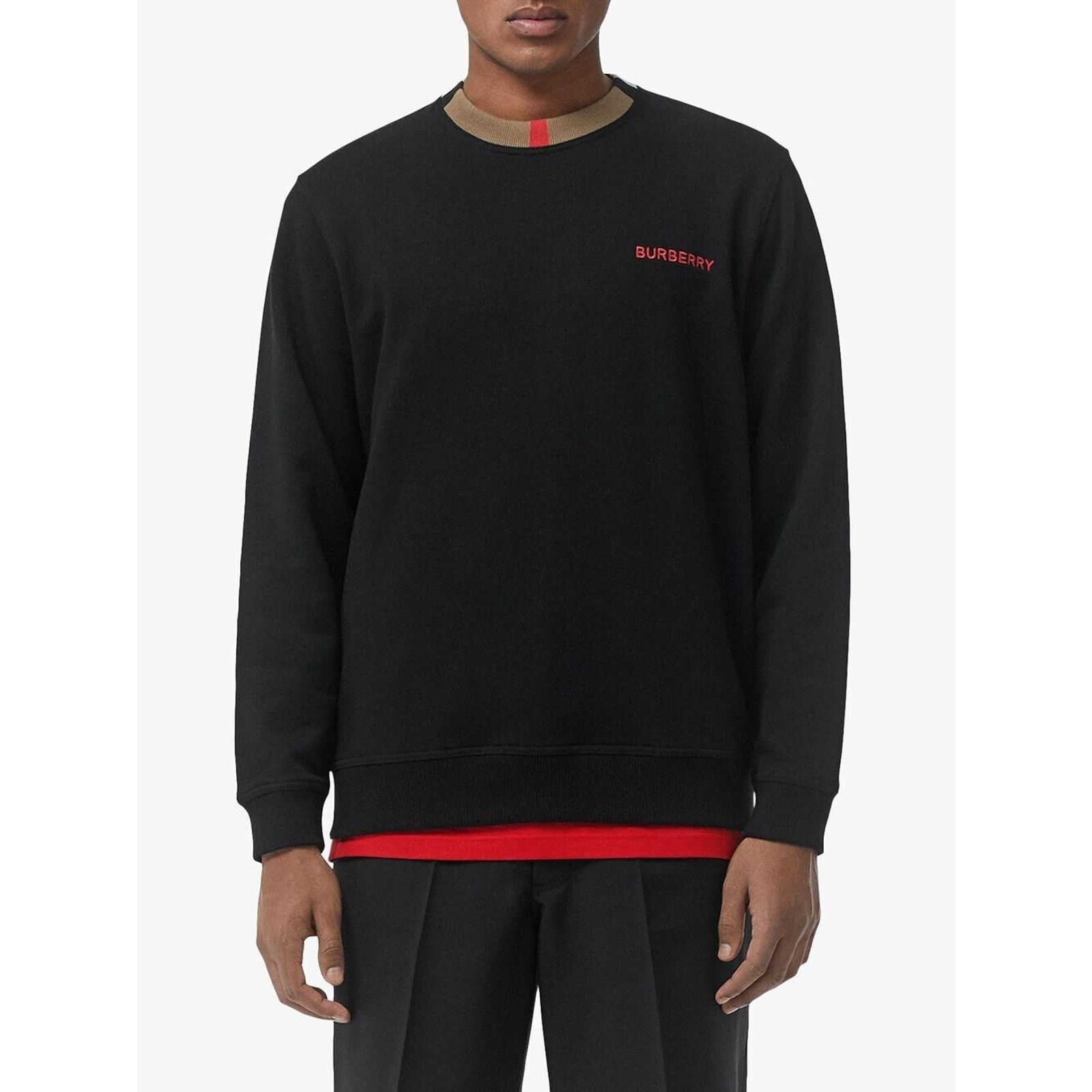 Burberry JARRAD BLACK COTTON ICON STRIPE COLLAR RED LOGO SWEATER L Size US L / EU 52-54 / 3 - 4 Thumbnail