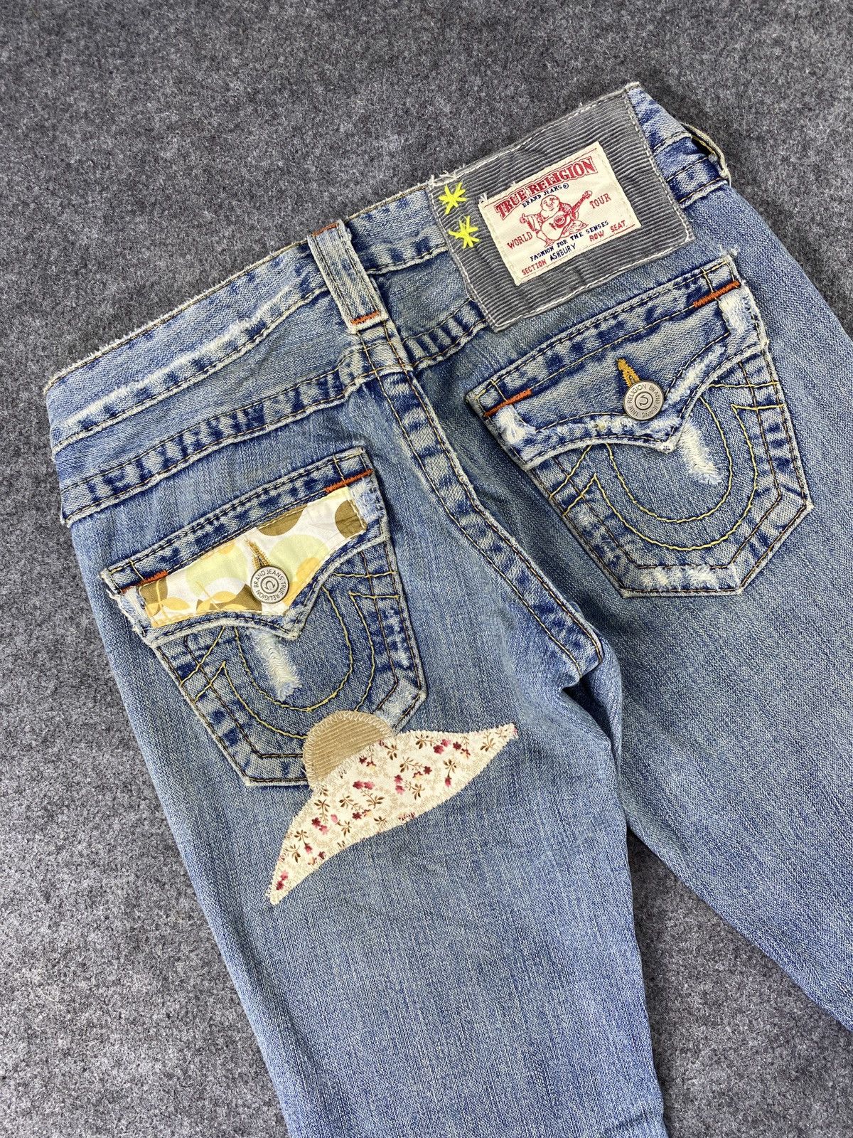 If Six Was Nine × Jean × True Religion True Relegion Distressed patchwork flare jeans - J1113 Size US 28 / EU 44 - 8 Thumbnail