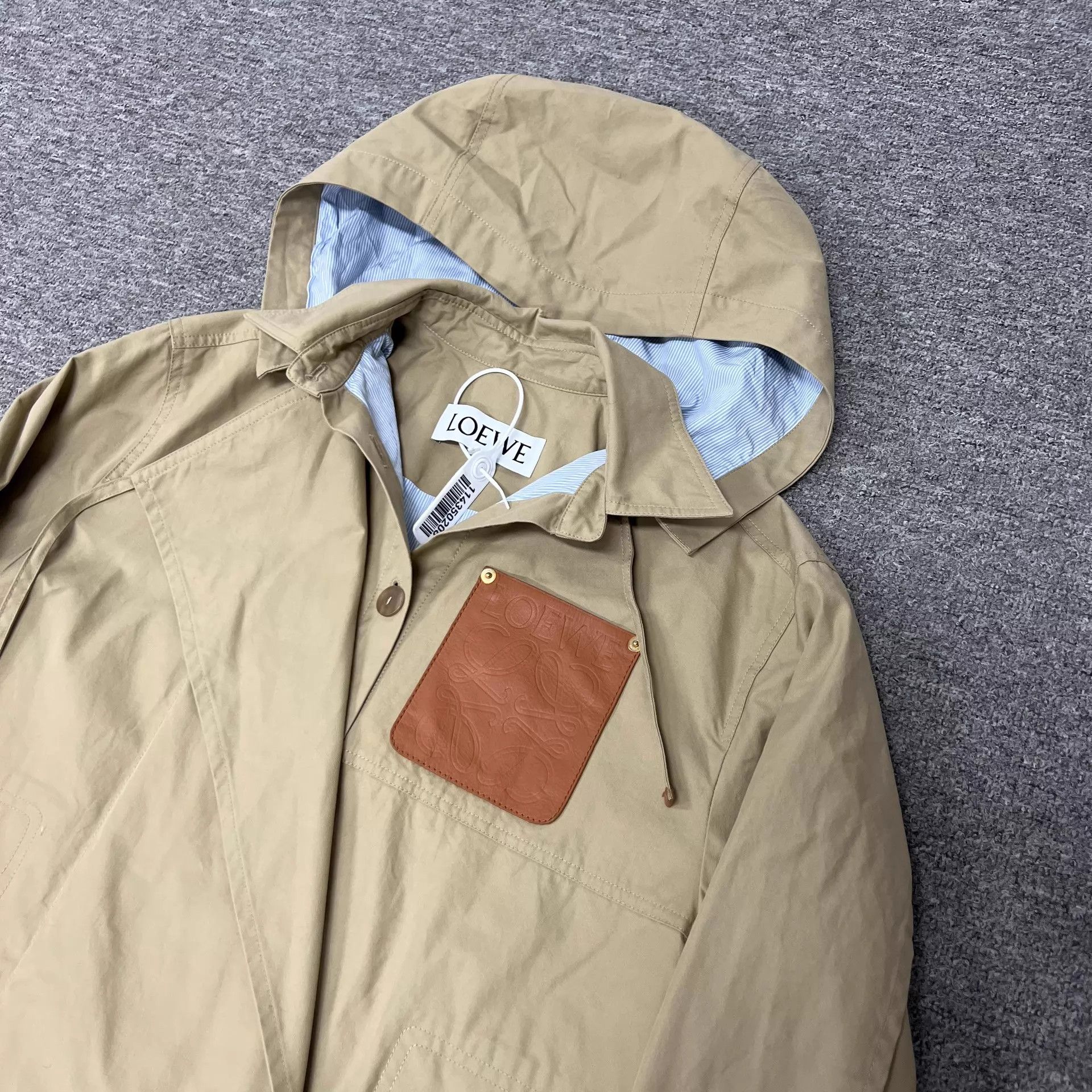 Loewe Loewe leather logo panel oversized layered hooded coat 36 Size XS / US 0-2 / IT 36-38 - 4 Thumbnail
