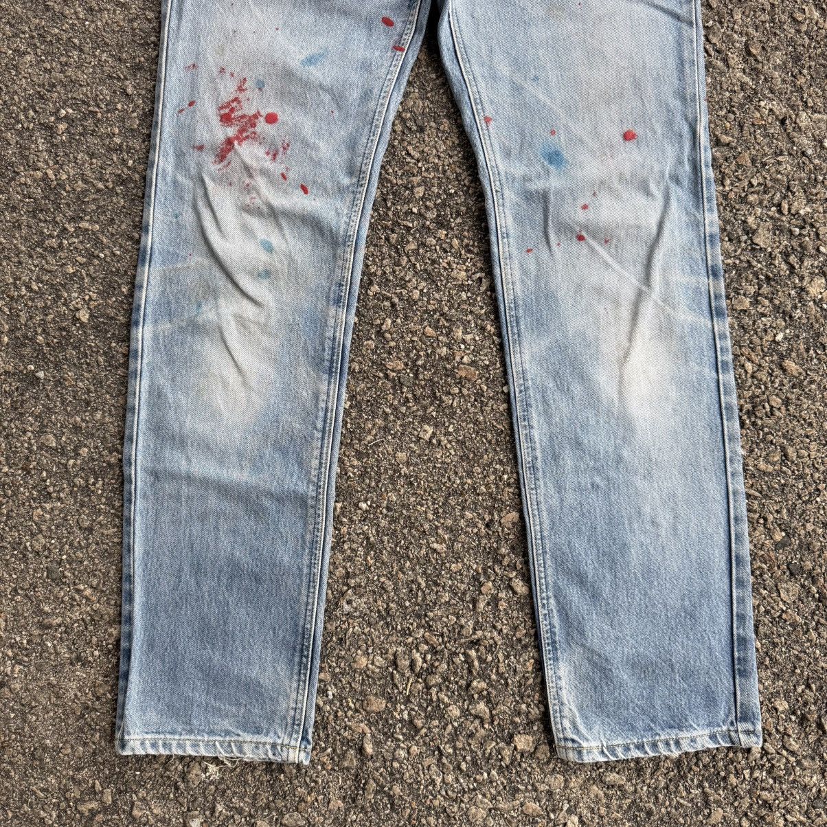 Lee VINTAGE LEE RIDER PAINT FADED JEAN DENIM PANTS Size US 32 / EU 48 - 3 Thumbnail
