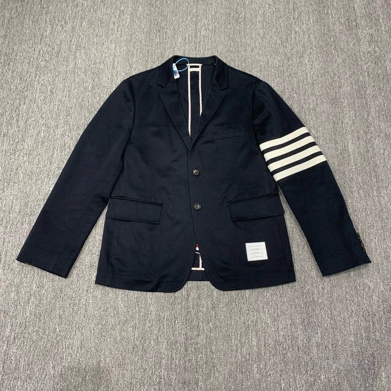 Thom Browne Thom Browne Size 3 Dark blue four-bar suit 2506-Nextarrow Size 42R - 1 Thumbnail
