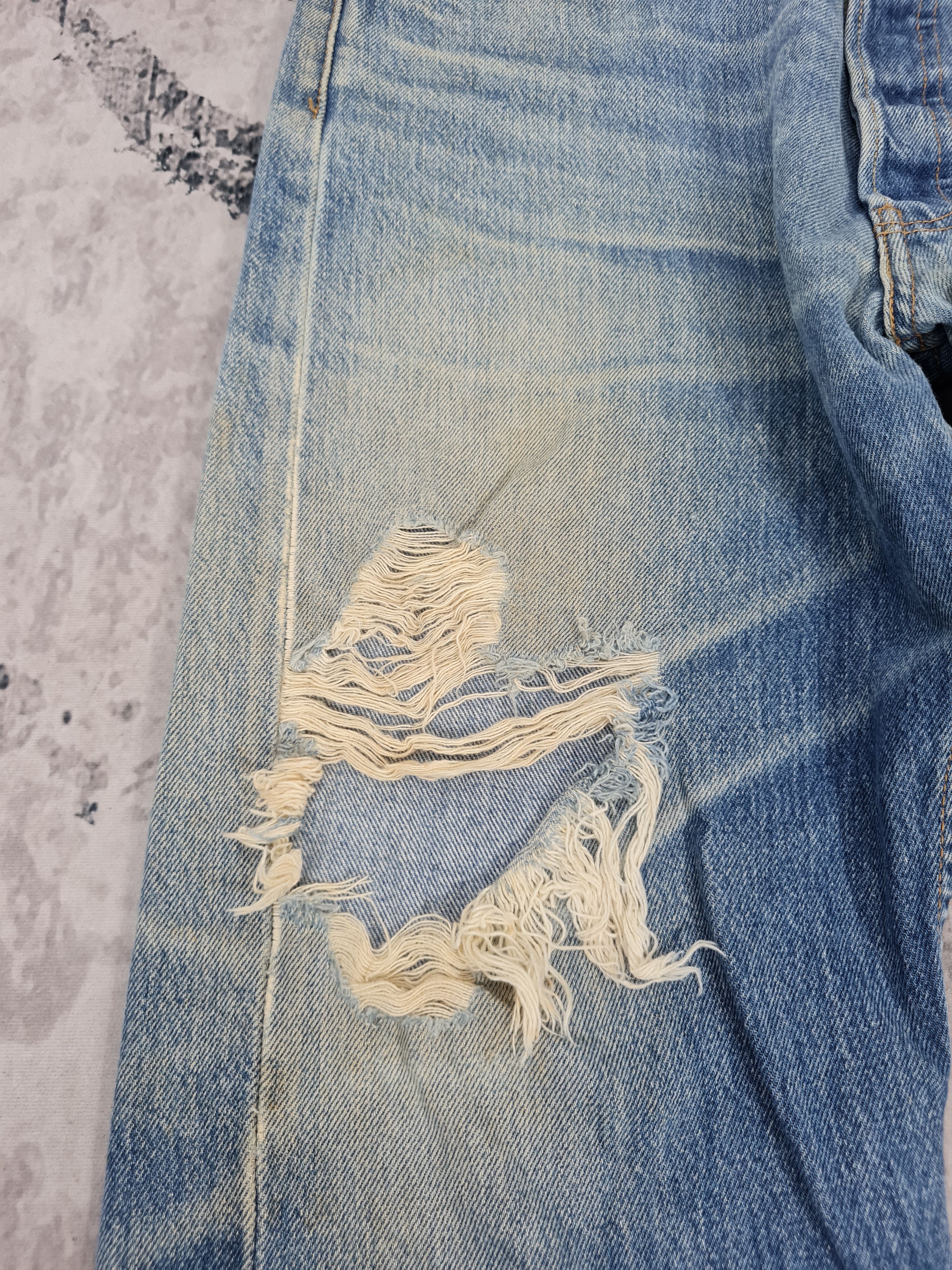 Levi's Vintage Clothing LEVIS 501 Ripped Cropped Stone Wash Jeans L0388 Size 34X27 Size US 34 / EU 50 - 6 Thumbnail
