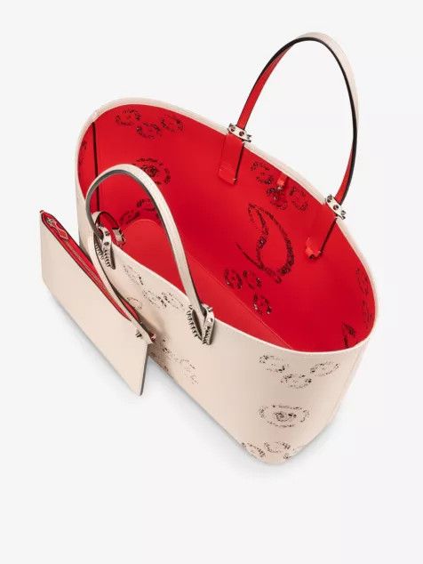 Christian Louboutin o1bcso1str0825 Size:OS/Cabata Perforated Tote Bag in Beige Size ONE SIZE - 4 Thumbnail
