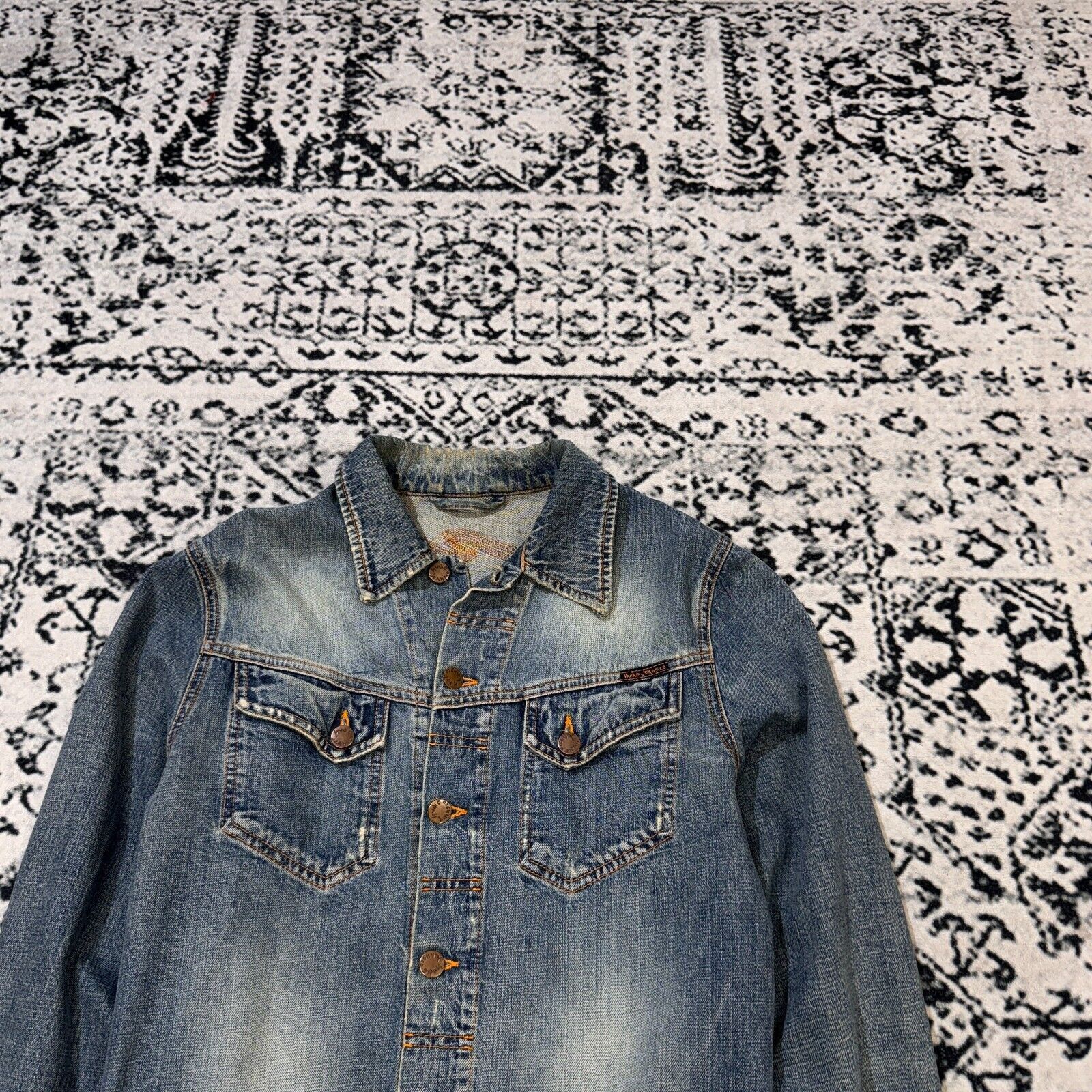 Nudie Jeans × Vintage Vintage Nudie Jeans Blue Cotton Denim Trucker Jacket Size S Size US S / EU 44-46 / 1 - 7 Thumbnail