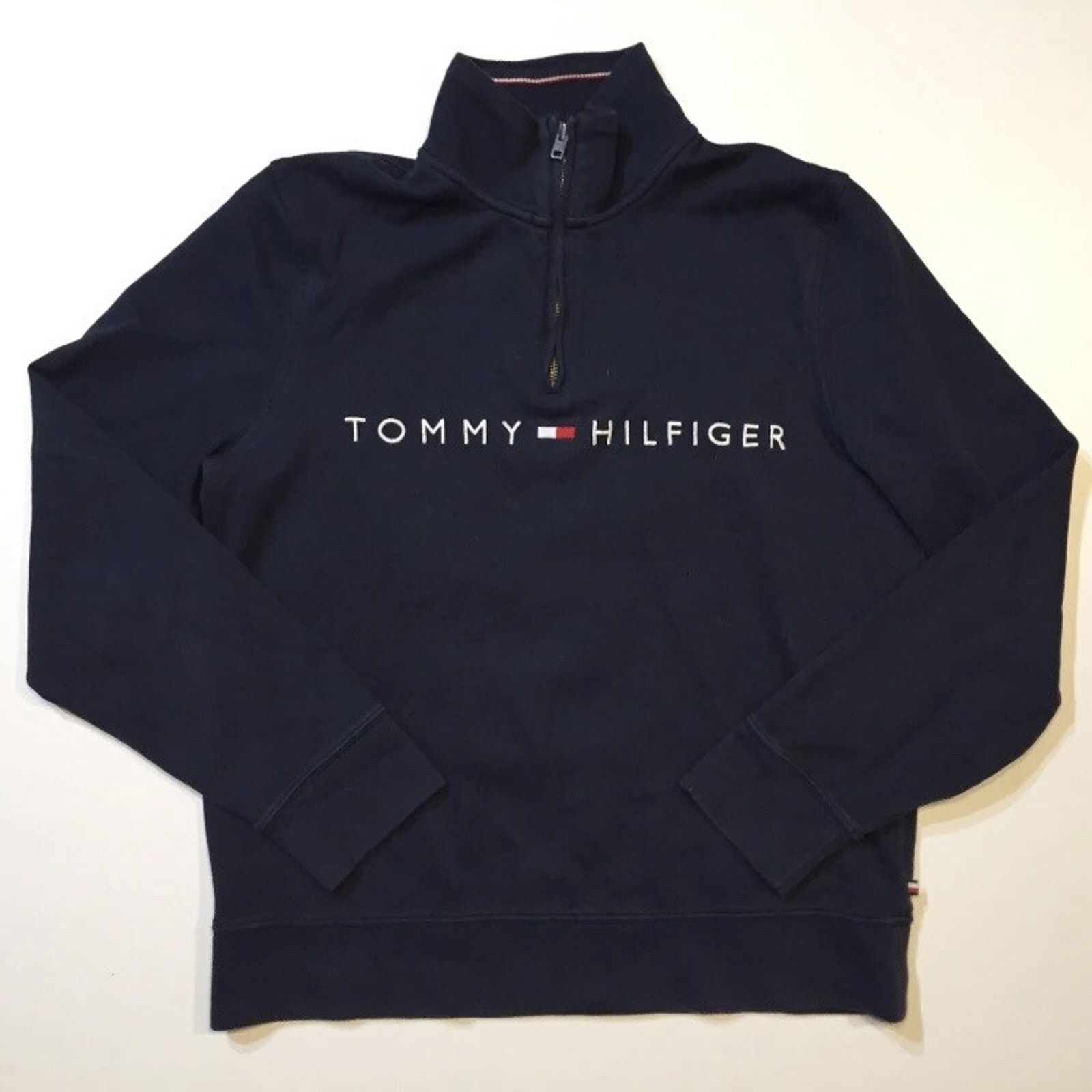 Tommy Hilfiger Tommy Hilfiger Jacket Vintage Dark Blue Navy 1/4 Zip Shirt Size US M / EU 48-50 / 2 - 1 Thumbnail