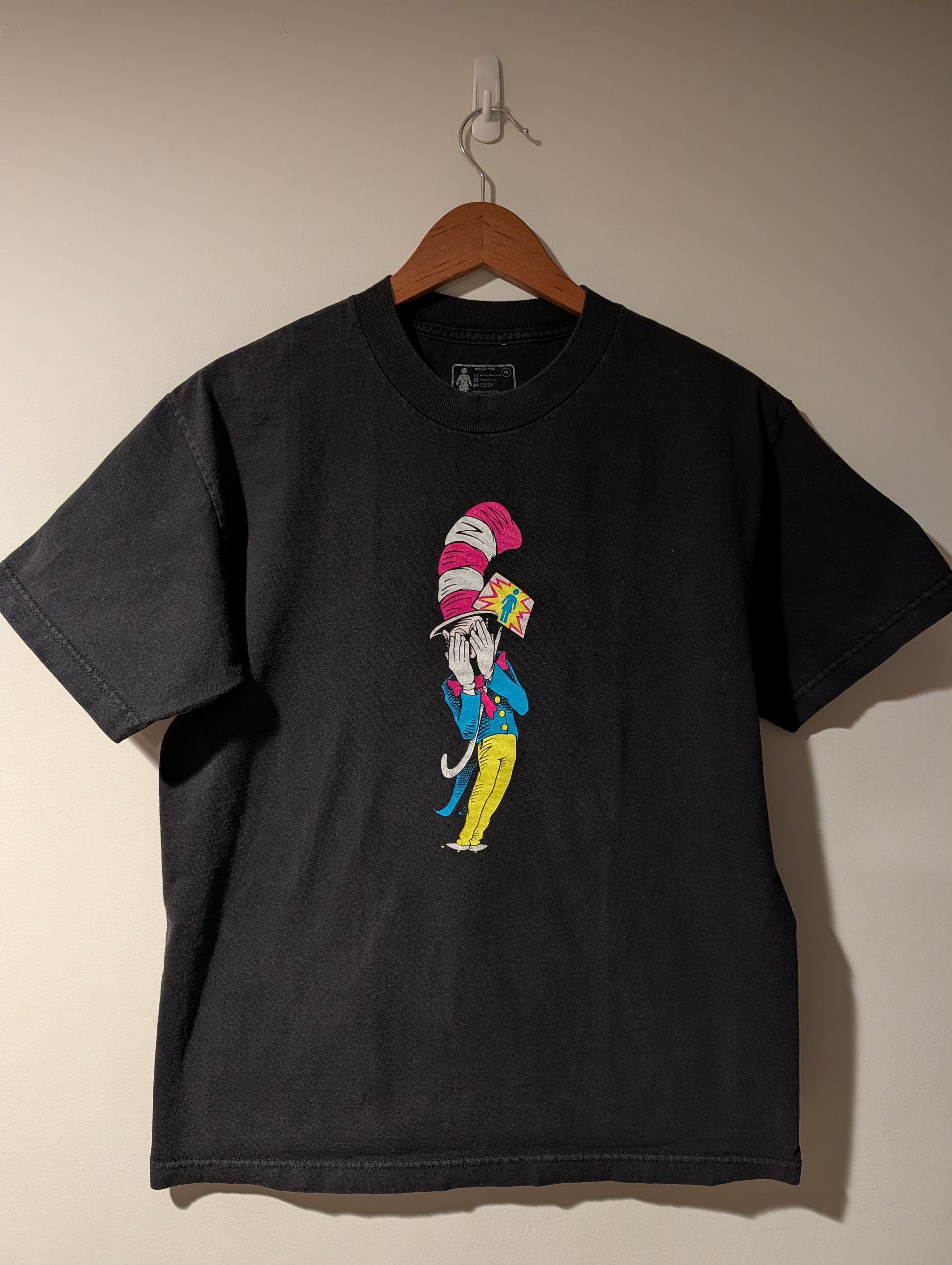 Girl Skateboards Vintage Girl Skateboard Cat in the Hat Retro Skater T-Shirt Size US M / EU 48-50 / 2 - 1 Thumbnail
