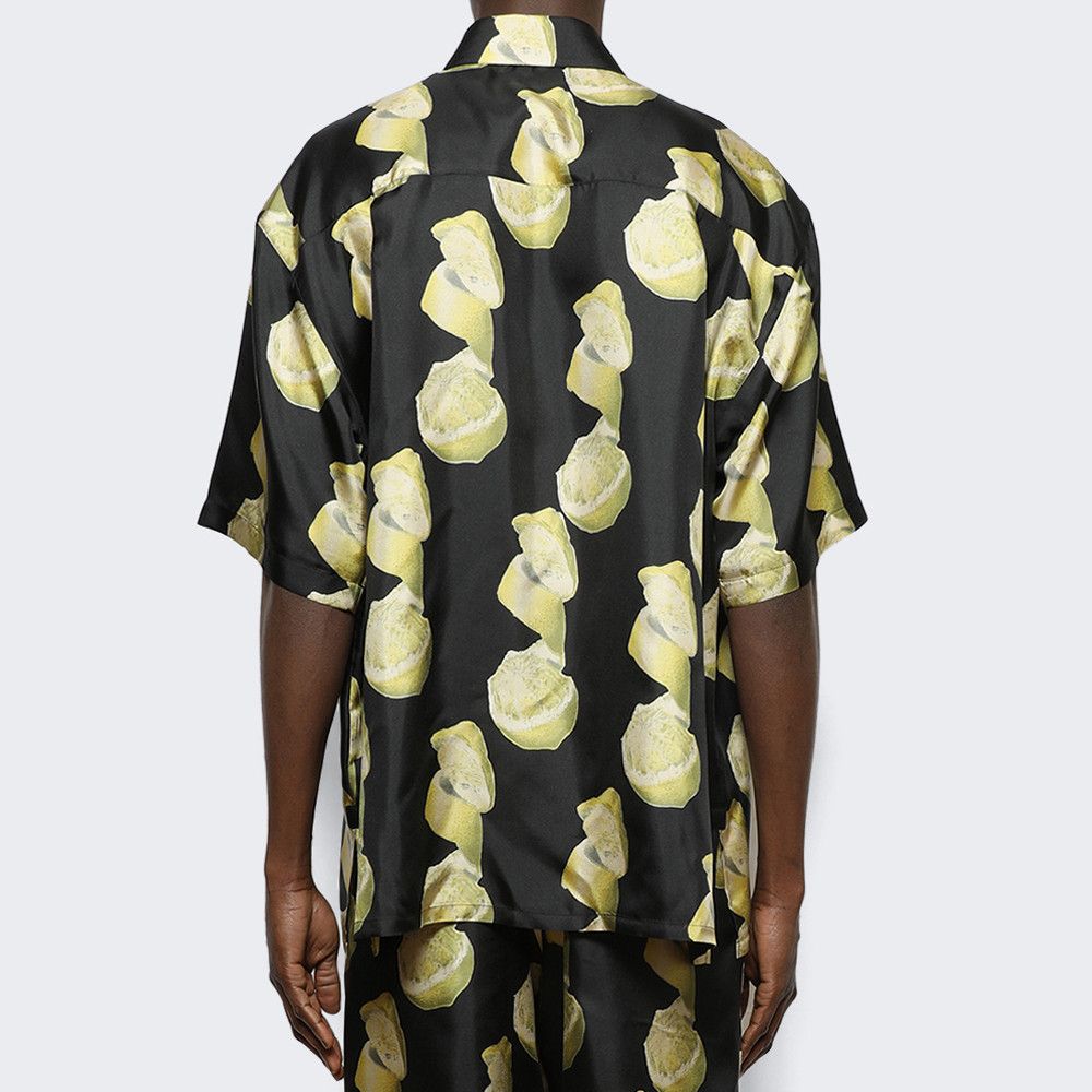 Givenchy 42 Givenchy Lemon Printed Silk Hawaiian Shirt Black Yellow Size US XL / EU 56 / 4 - 5 Thumbnail
