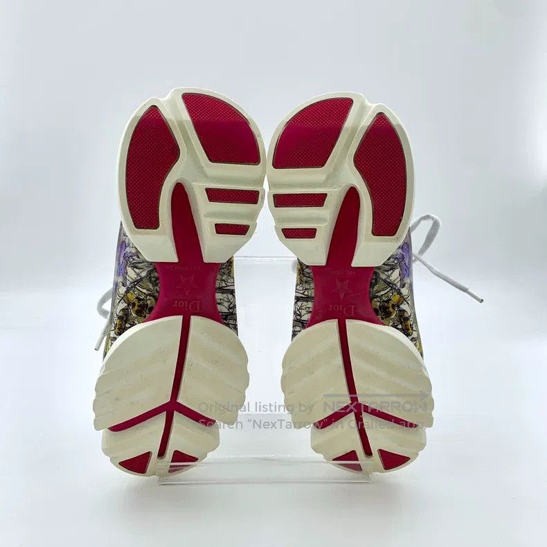 Dior Dior Colour-blocked floral print lace-with casual flat sne Size US 5.5 / IT 35.5 - 5 Thumbnail