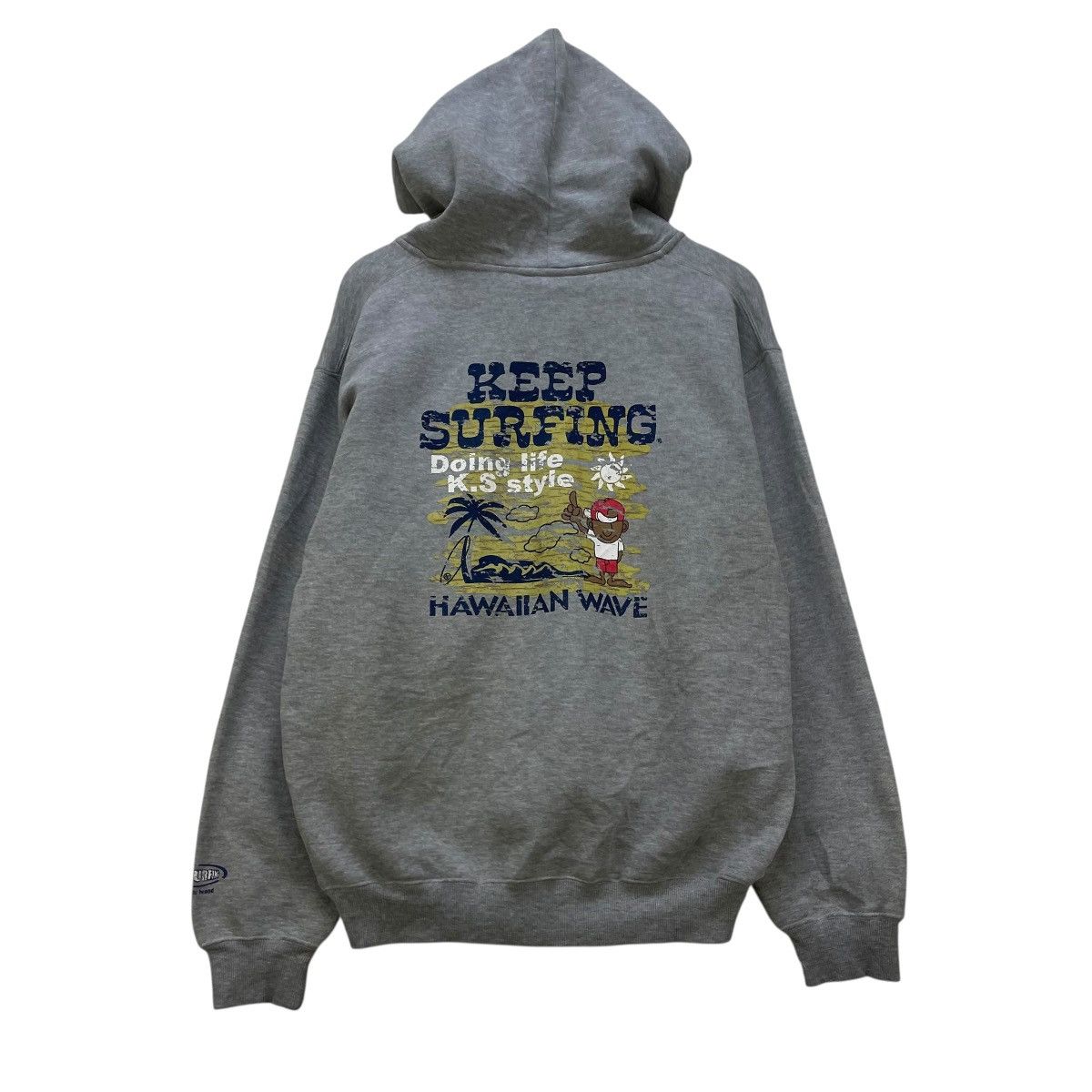 💥Vintage Keep Surfing Hawaii Wave Graphic Hooded