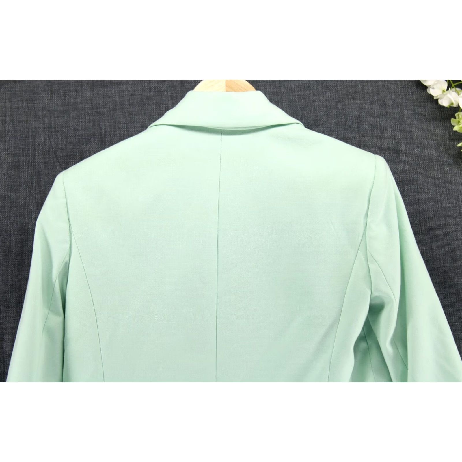 Alice + Olivia Alice + Olivia Women's Blazer Mint Green XS Denny Notch Collar Rolled Cuffs Boyfriend Size XS / US 0-2 / IT 36-38 - 5 Thumbnail