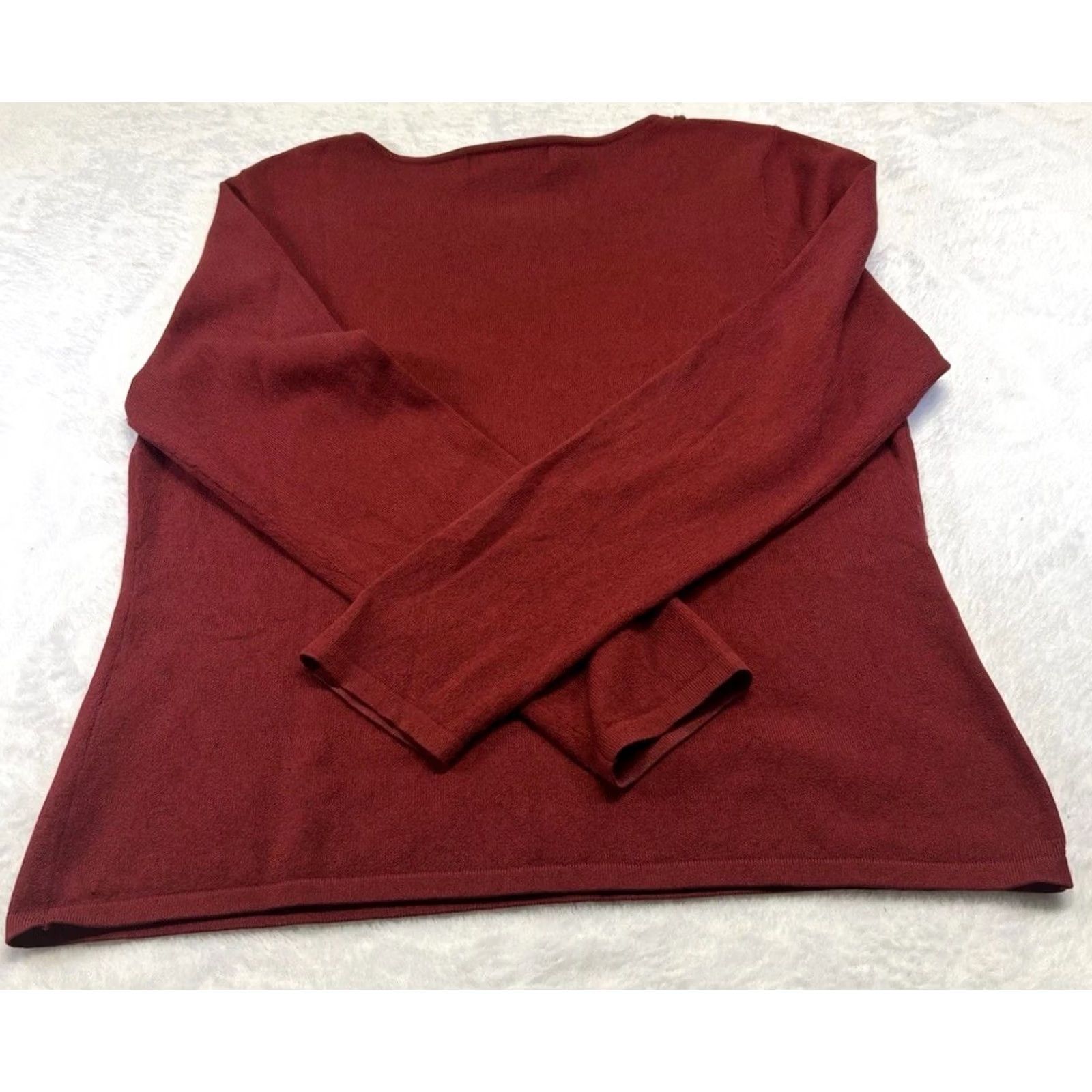 Vintage VINTAGE Artisan Sweater Bohemian Long Sleeve Round Neck Silk Blend Beaded L Orange Women Size L / US 10 / IT 46 - 4 Thumbnail