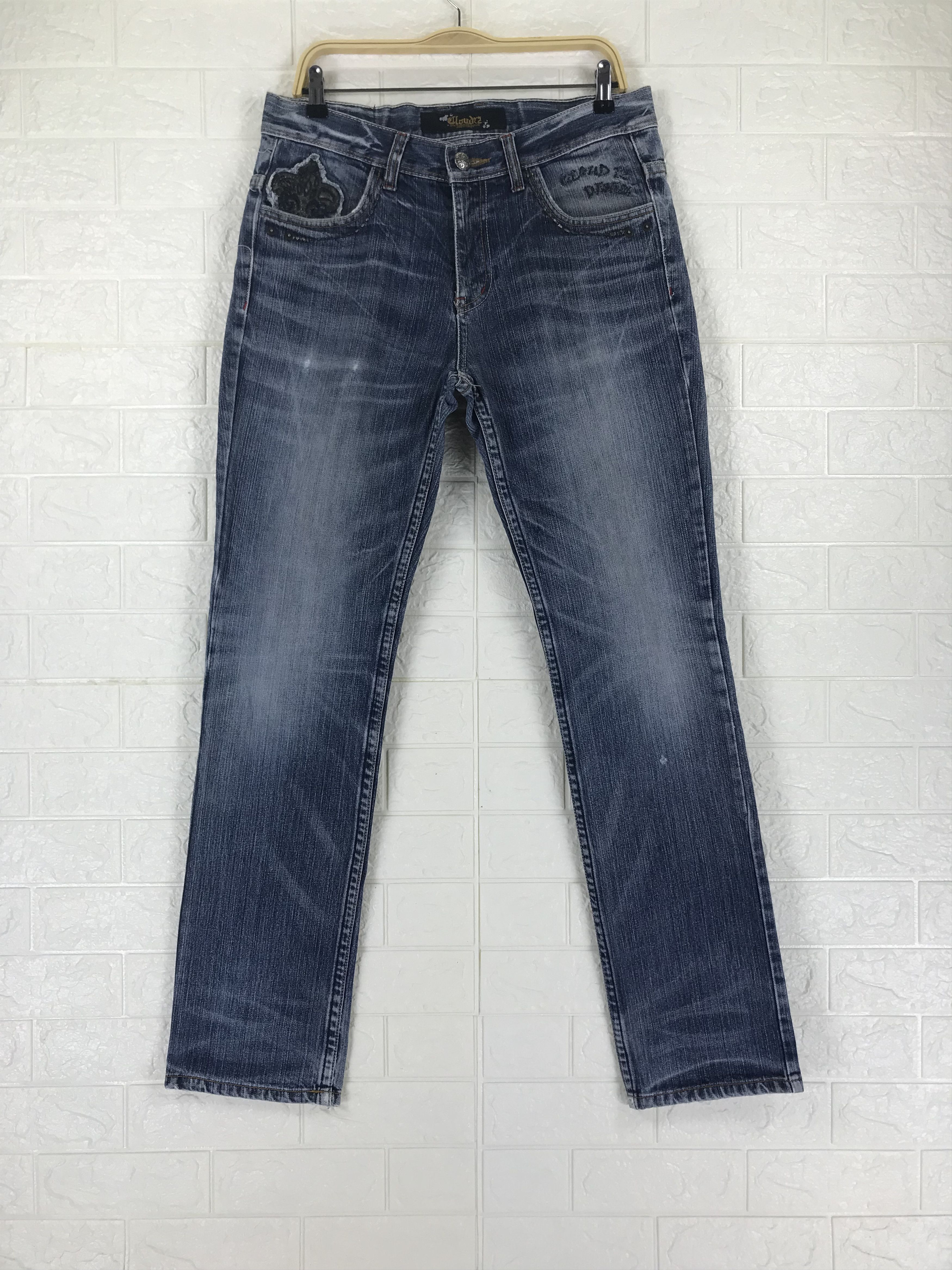 Beauty Beast Vintage Japanese Cloud 72 Black Cross Embroidered Jeans Size US 34 / EU 50 - 5 Thumbnail