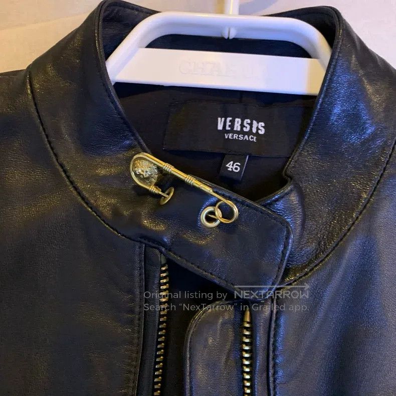 Versace Versace Leather coat Size L / US 10 / IT 46 - 4 Thumbnail