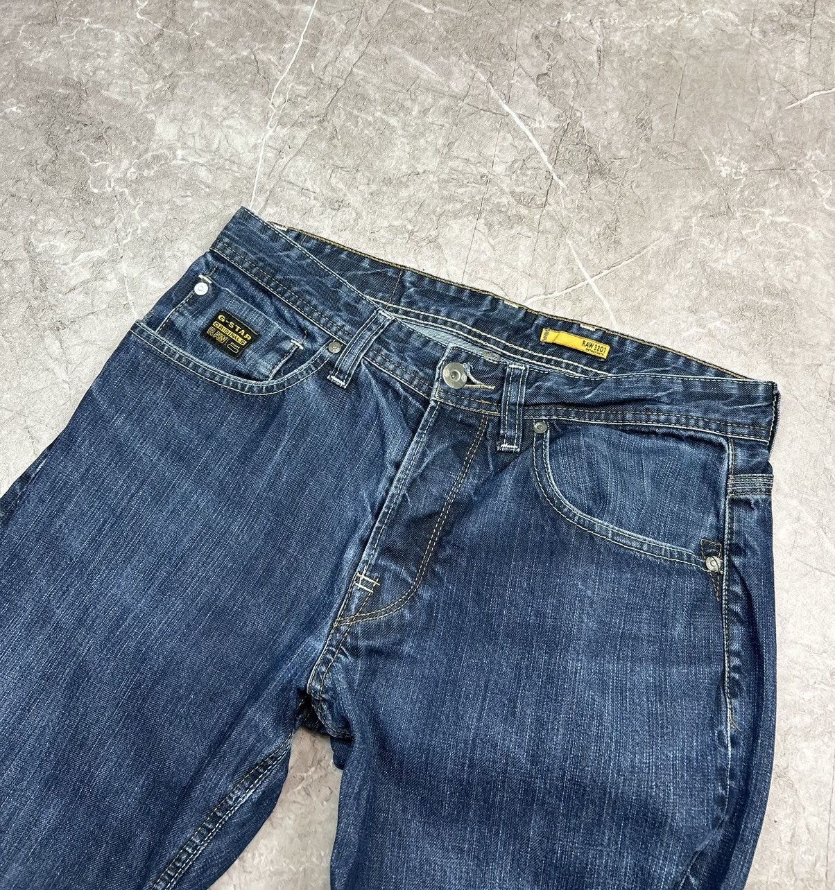G-Star × Japanese Brand × Vintage VINTAGE G STAR RAW JEANS JAPANESE DIRTY WASH DISTRESSED Y2K Size US 32 / EU 48 - 3 Thumbnail