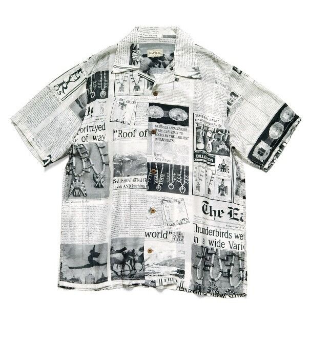 Hiroshi Kato KAPITAL 23SS Silk Newspaper Aloha Shirt Size US XL / EU 56 / 4 - 1 Preview