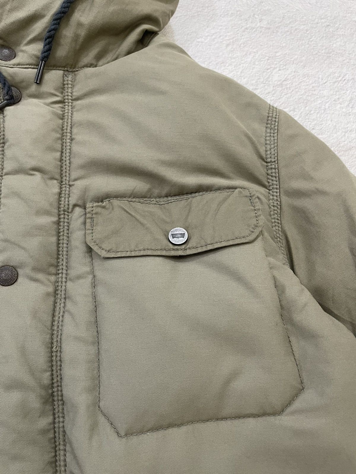 Levi's 2000s Vintage Levi’s Hooded Puffer Winter Parka Jacket Olive Size US XL / EU 56 / 4 - 6 Thumbnail
