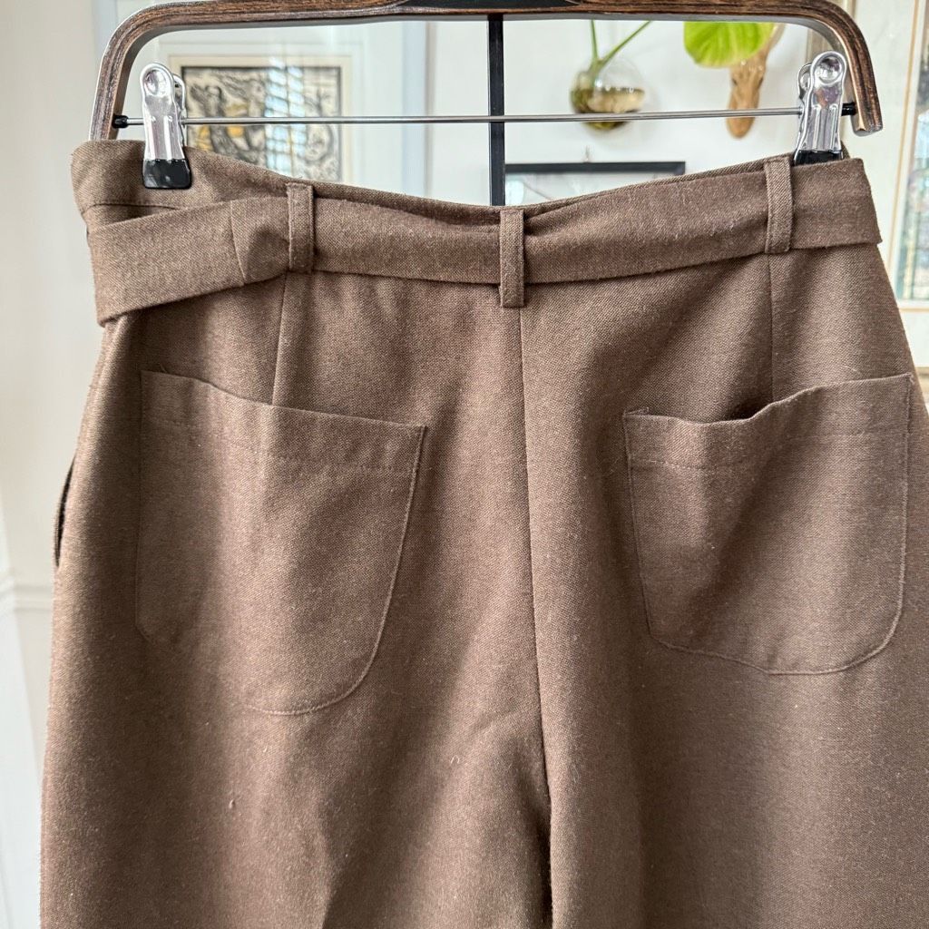 Other Luukaa Brown Trousers Taper Slightly Cropped Crossfront Tie Size 34" / US 12 / IT 48 - 7 Thumbnail