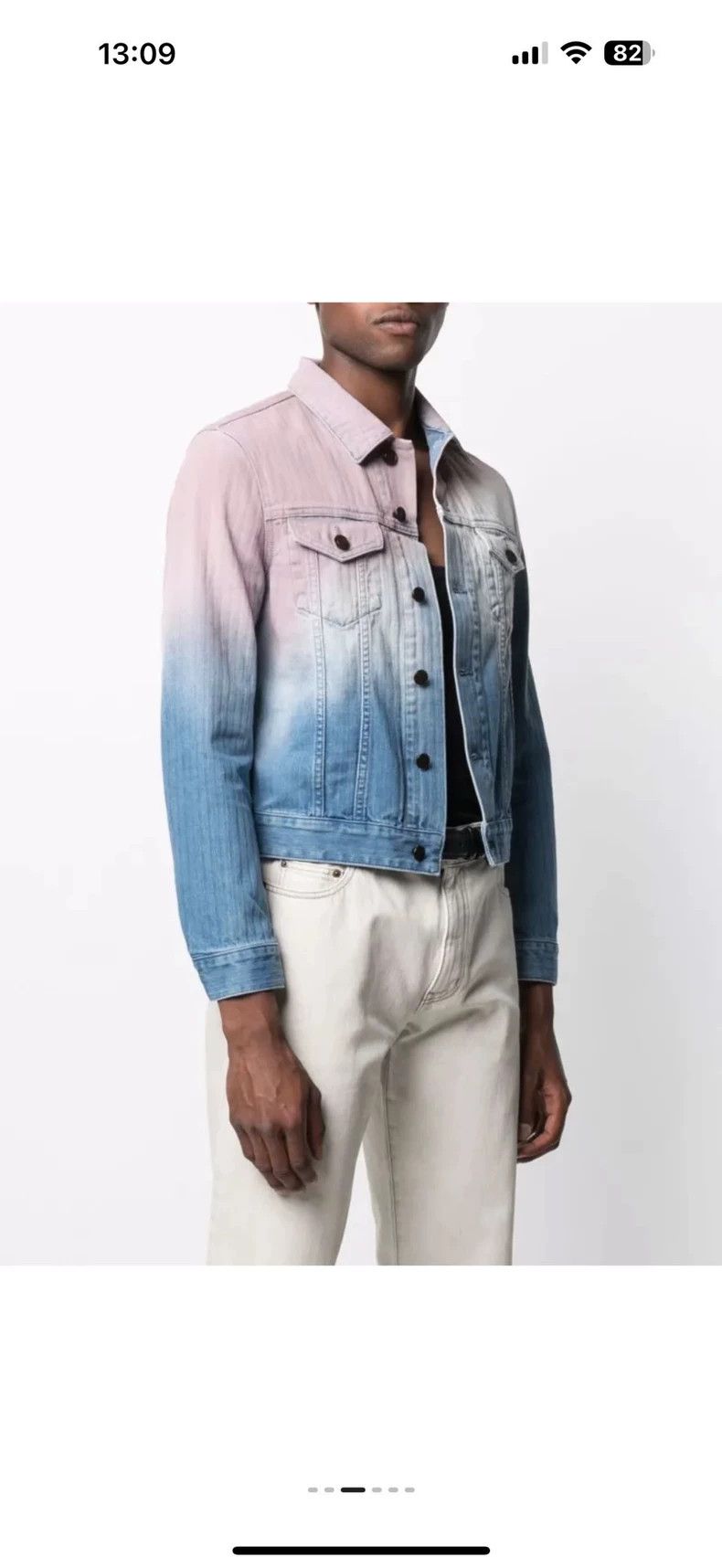 saint laurent denim jacket in gradient color-dmc