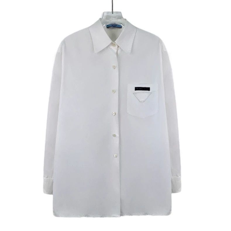 Prada Prada White pocket triangle label cotton lapel single-brea Size XS / US 0-2 / IT 36-38 - 1 Thumbnail