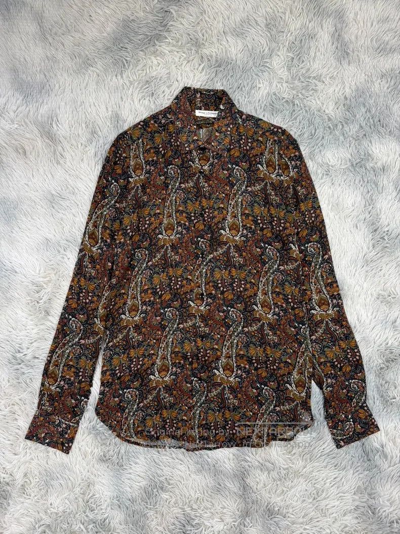 Polo Ralph Lauren RALPH LAUREN size 37 Jacquard Silk Shirt Size US M / EU 48-50 / 2 - 1 Thumbnail
