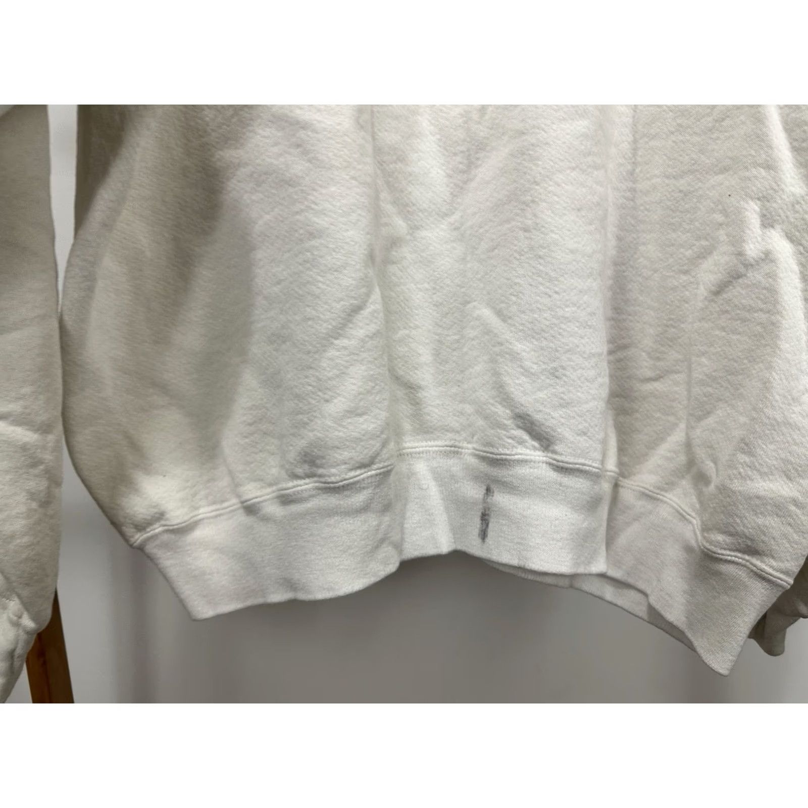 Vintage VTG Worn Cotton Boxy Crewneck Sweatshirt L White Men Sweatshirt Size L Pullover Distressing Yellowing Wear Size US L / EU 52-54 / 3 - 7 Thumbnail