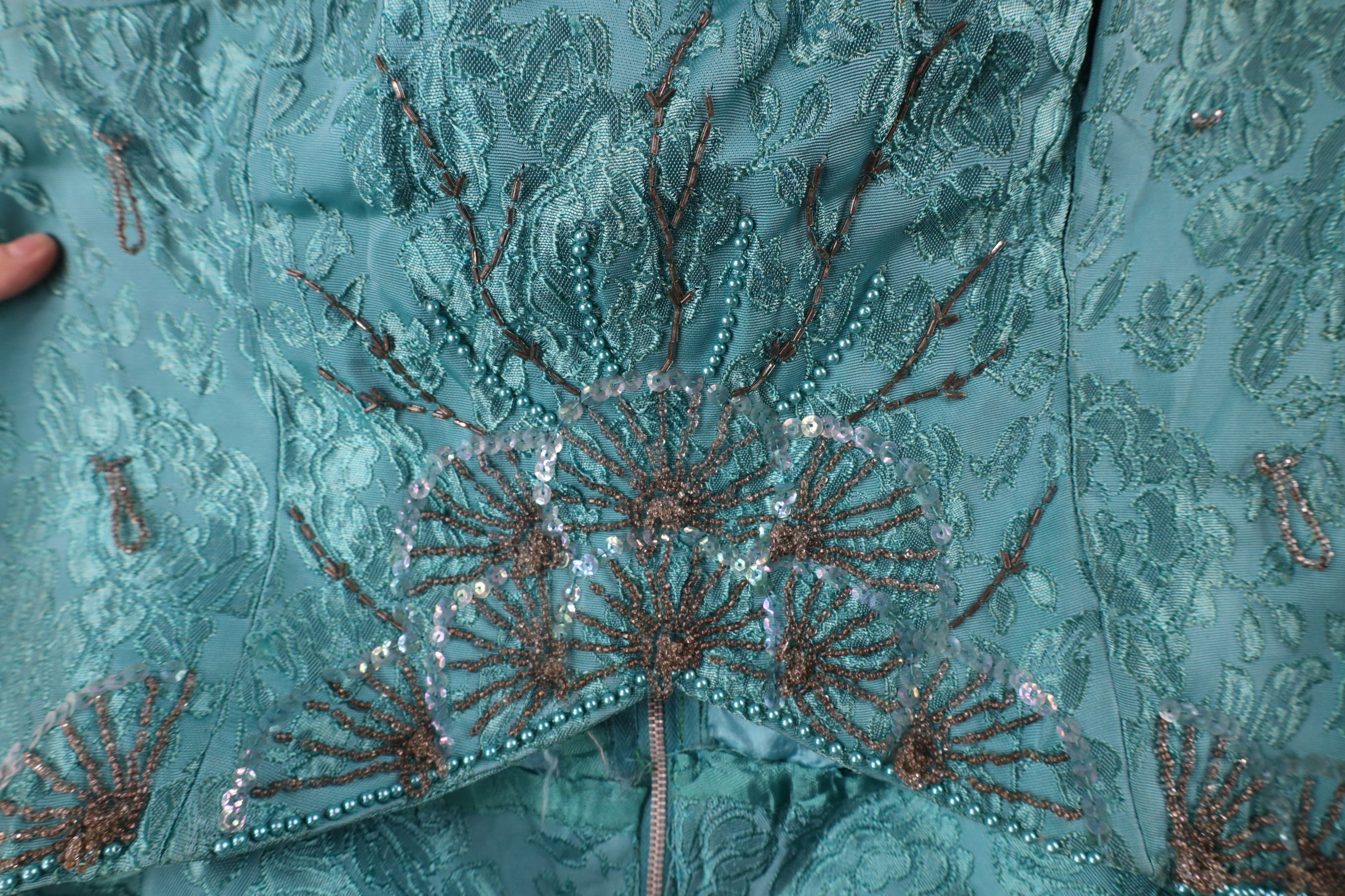 Vintage Vintage 50s 60s Rockabilly Beaded Silk Flower Blouse Top Size XL / US 12-14 / IT 48-50 - 6 Thumbnail